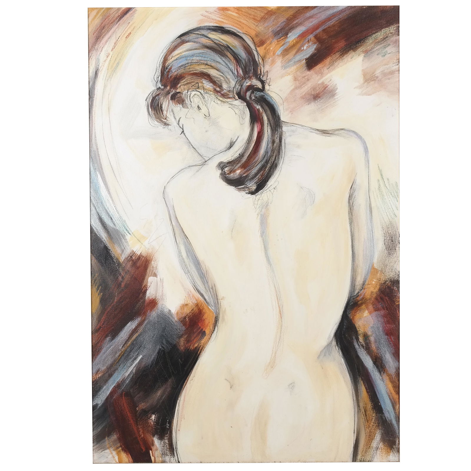 Unsigned Study of a Woman - Oil on Canvas (1 of 8)