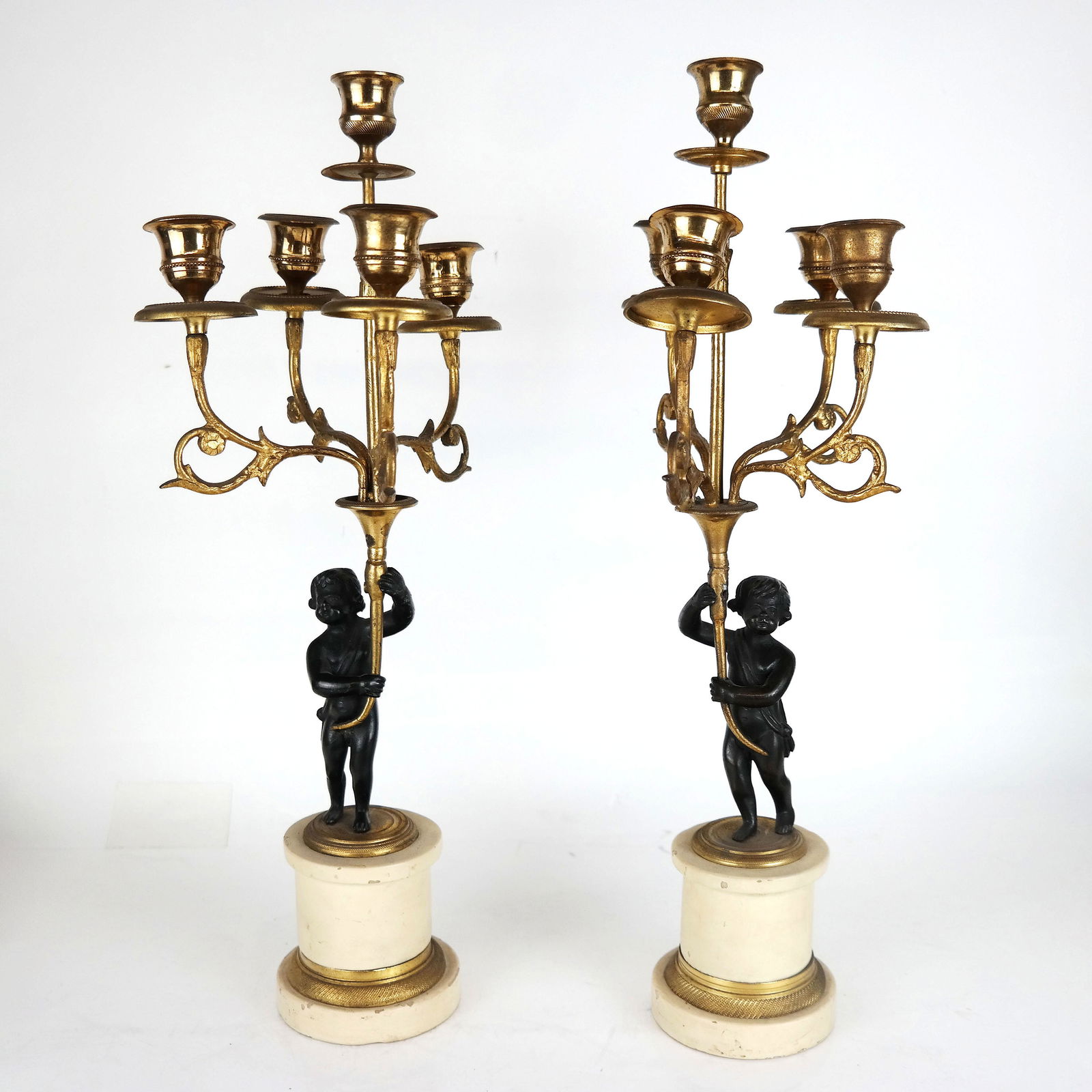 Pair of Antique French Bronze Candelabra (1 of 9)