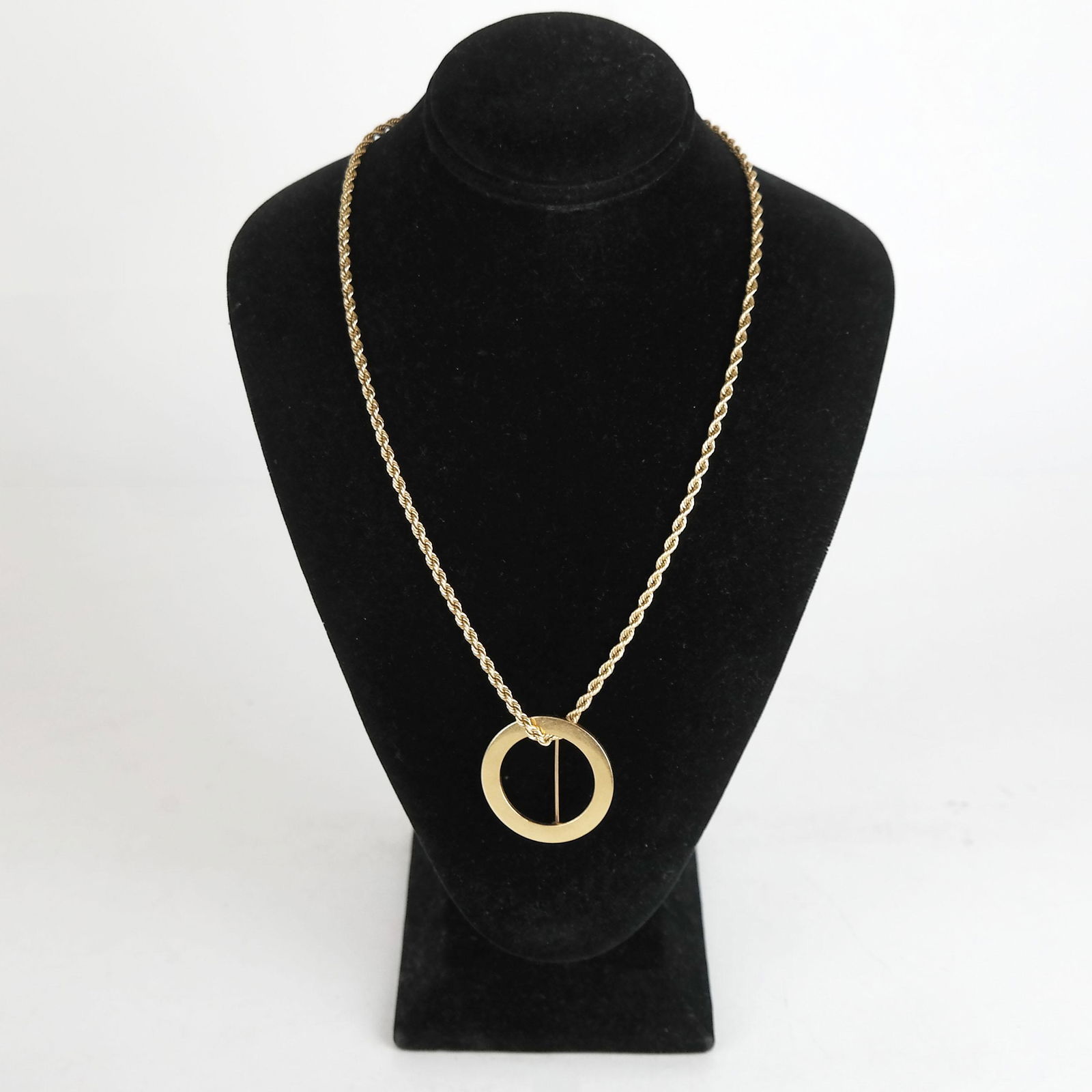 Tiffany & Co. 14K Gold Circle Pin & Chain Necklace (1 of 14)