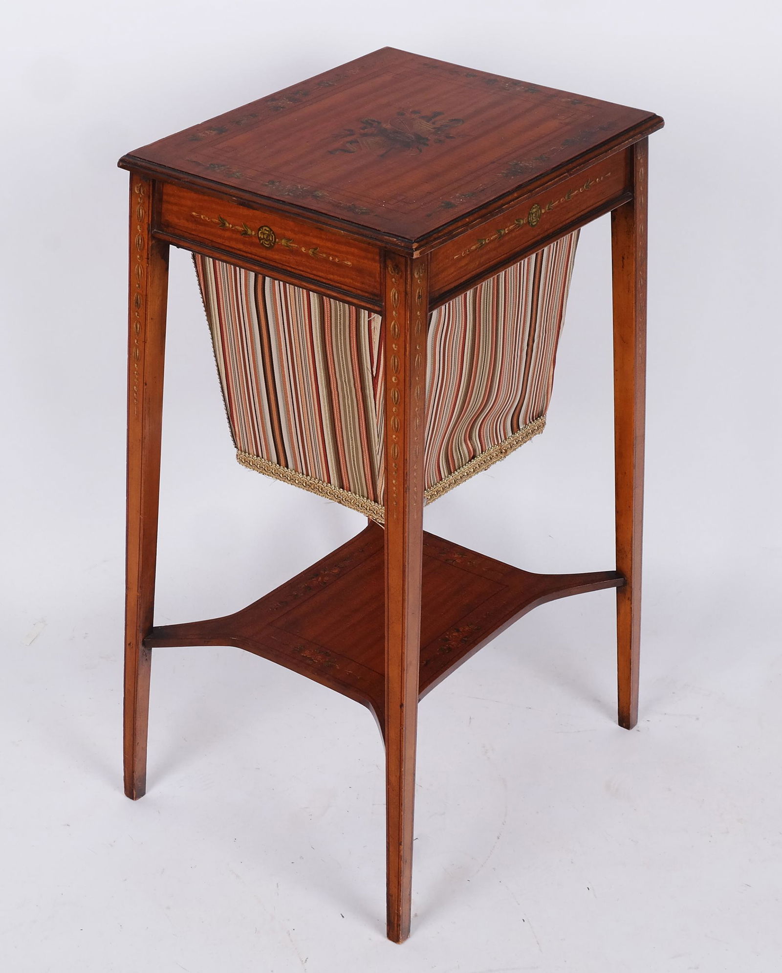 Edwardian-Style Paint Decorated Sewing Table (1 of 9)