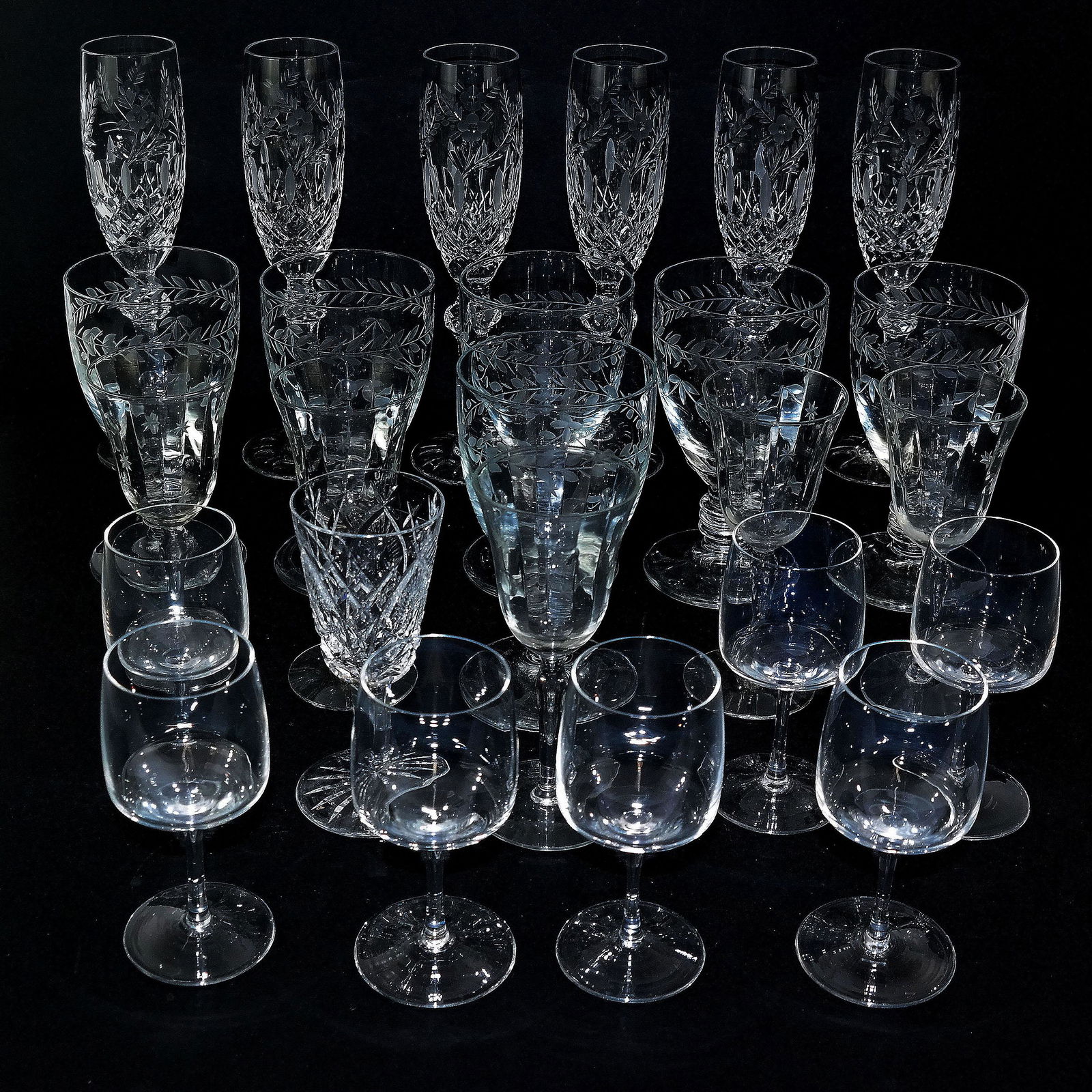 Assembled Group of Clear Glass & Crystal Stemware (1 of 11)