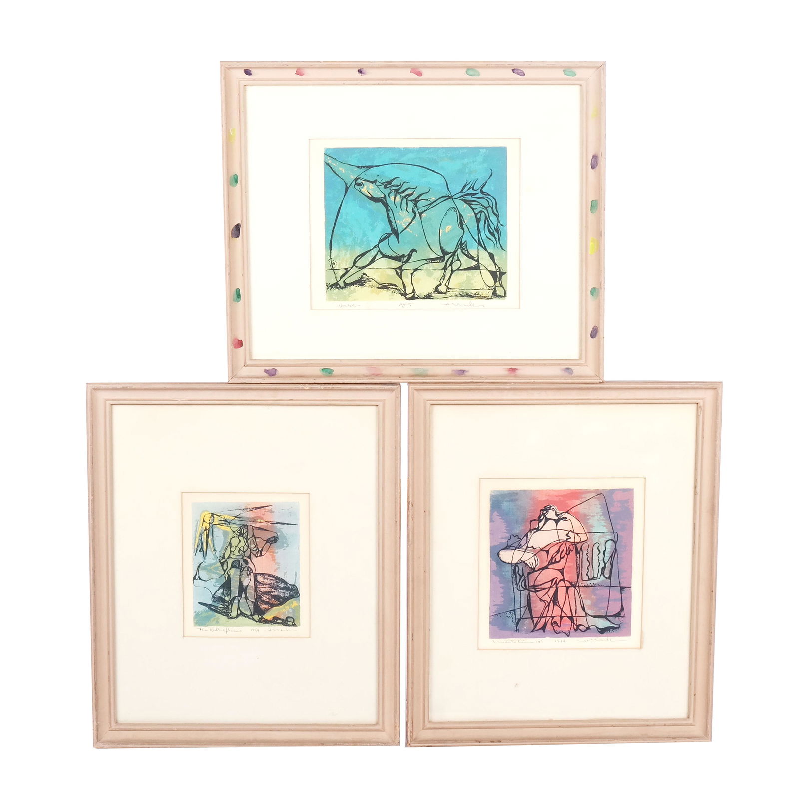 Three Surrealist Prints, Signed Illegibly (1 of 15)