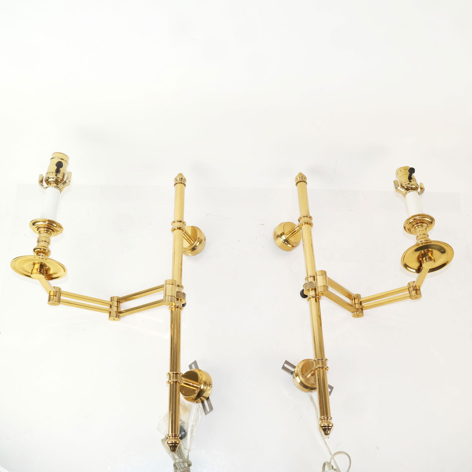 Two Brass Articulating Wall Sconces (1 of 9)