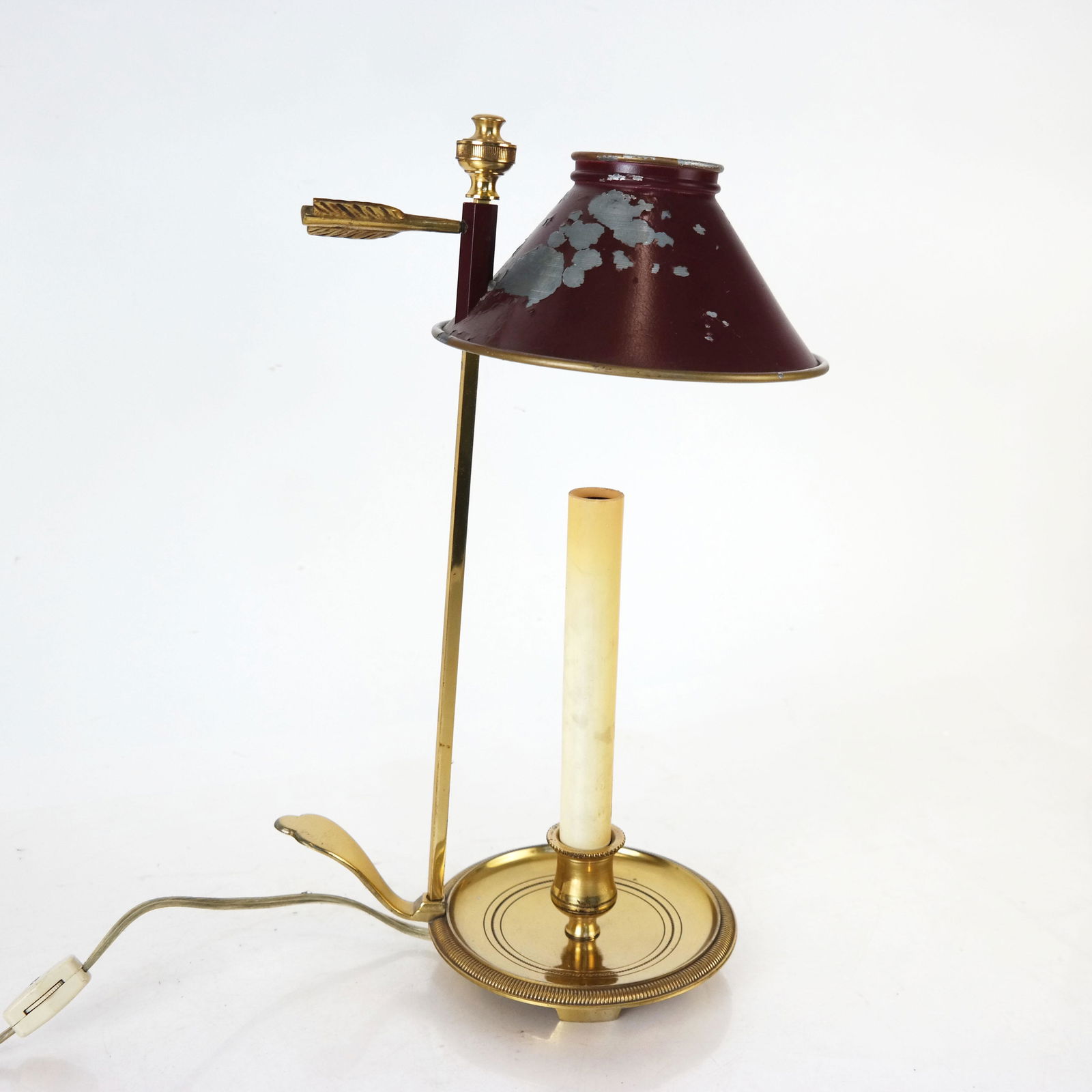 Neoclassical-Style Tole & Brass Bouillotte Lamp (1 of 5)