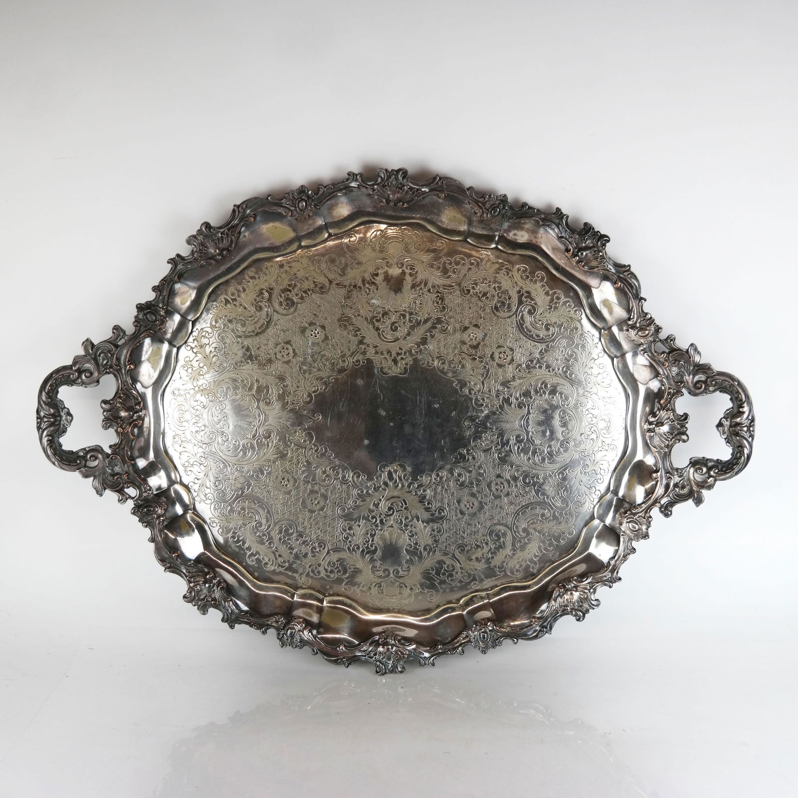 Ornate Silverplated Tray (1 of 8)