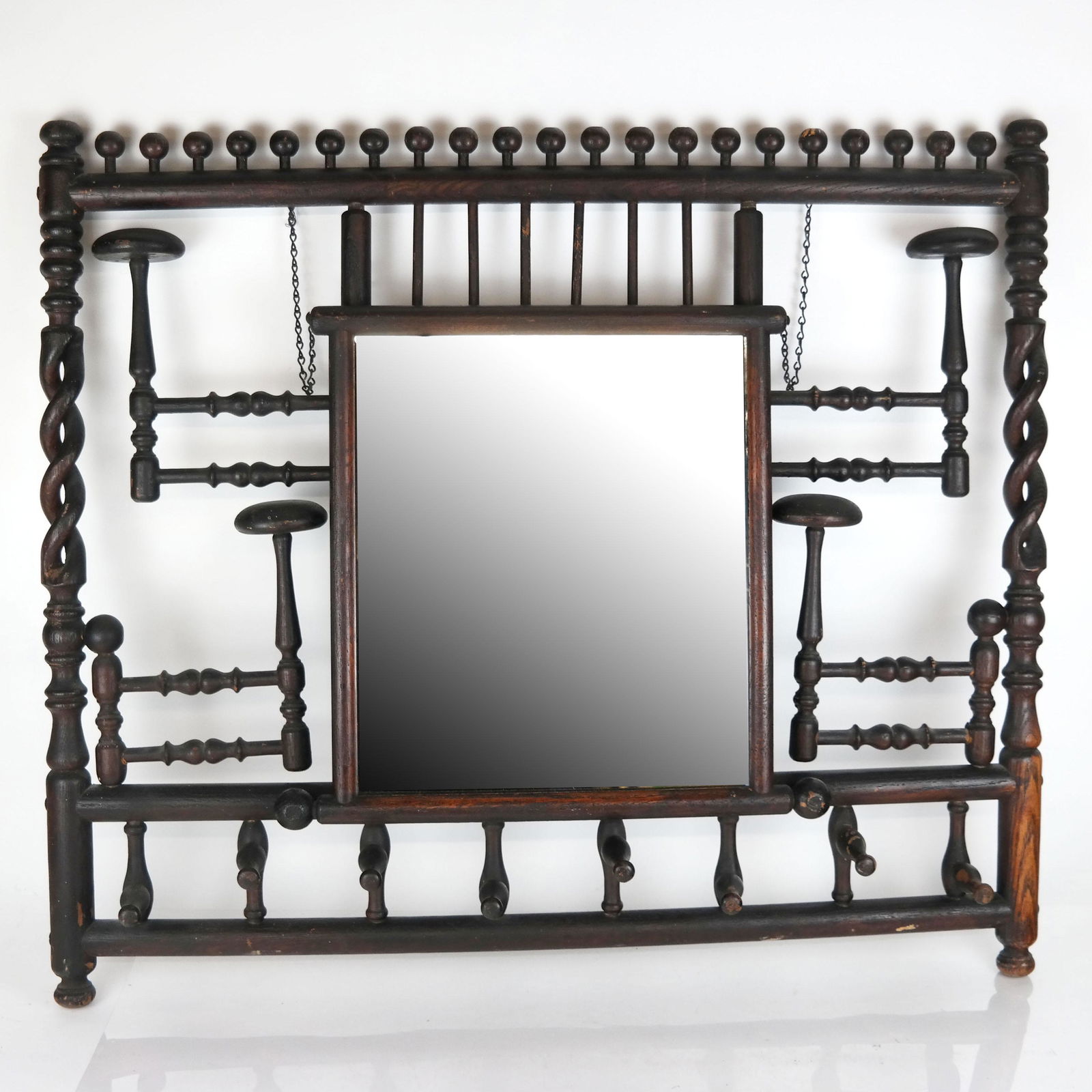 Aesthetic Twist & Ball Hat Rack Mirror (1 of 10)