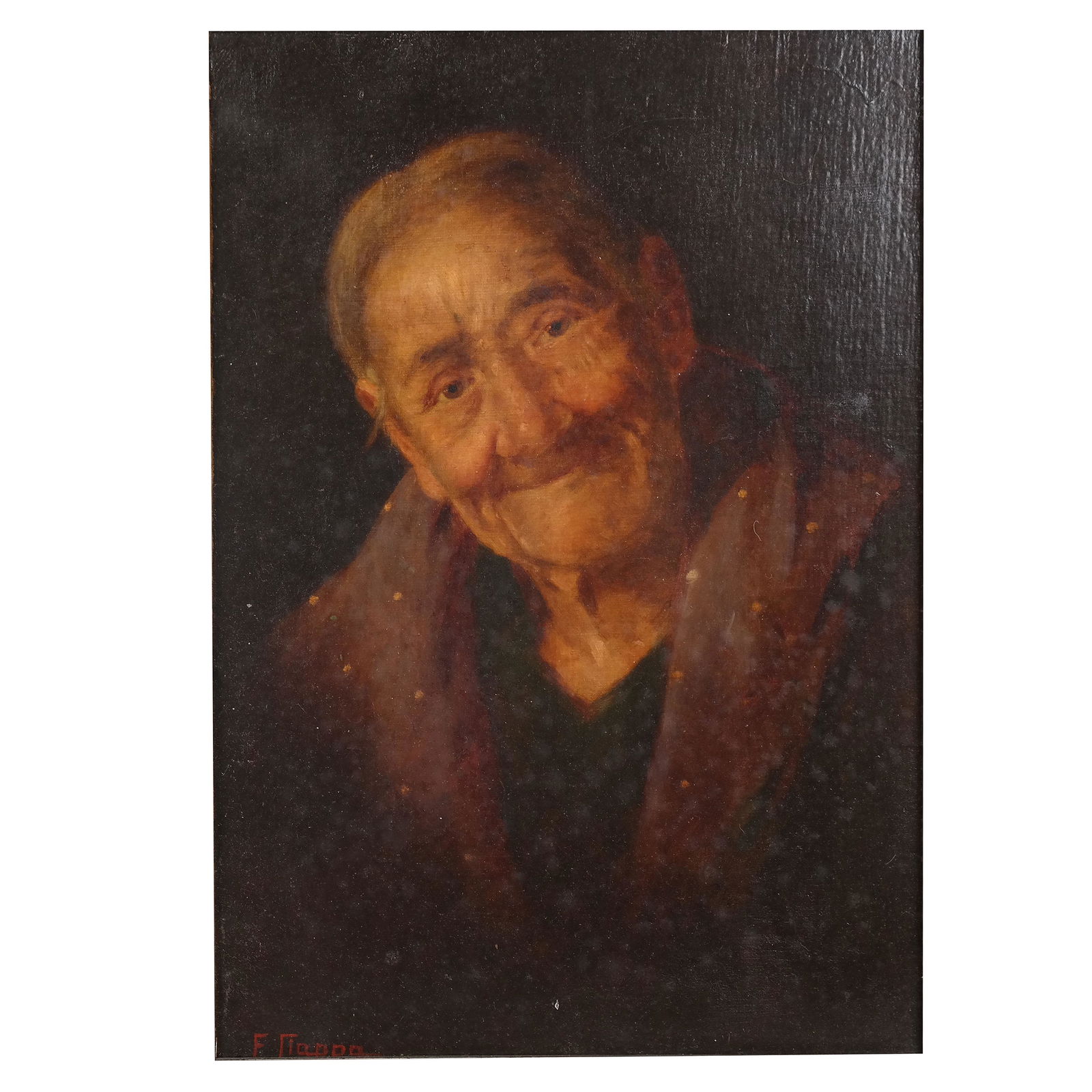 Portrait of an Elderly Woman - Oil on Canvas (1 of 8)