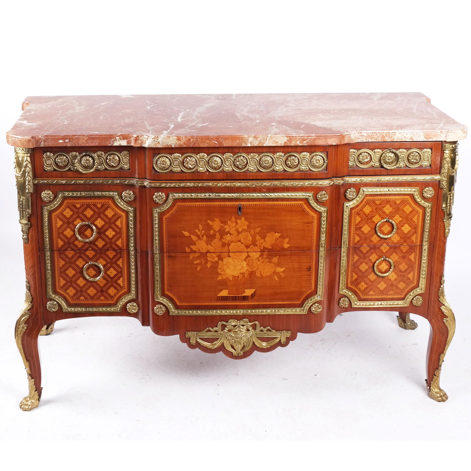 Louis XV/XVI Transitional-Style Bronze Commode (1 of 14)
