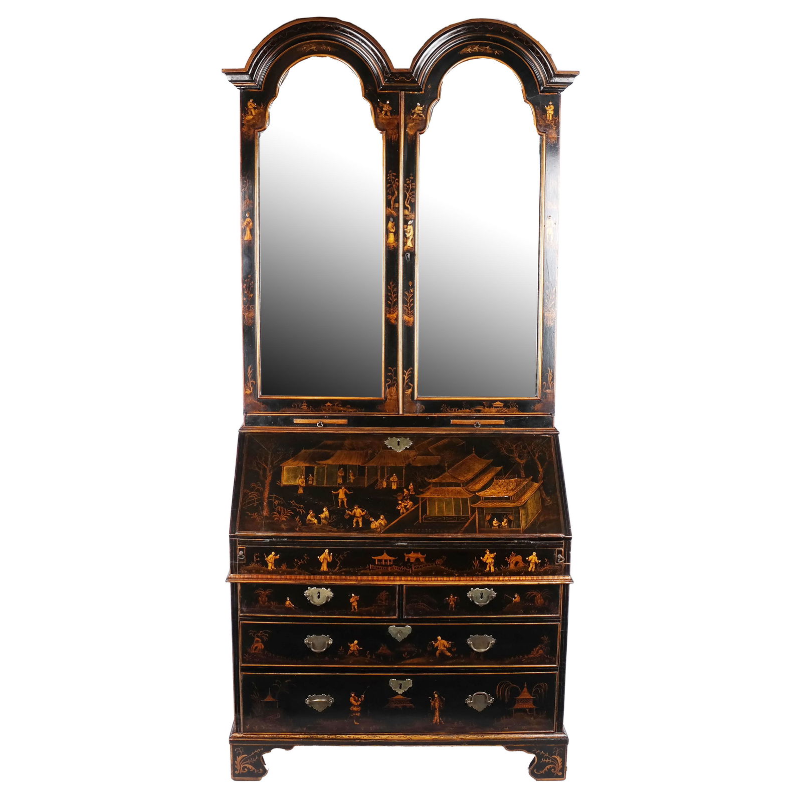 Georgian-Style Chinoiserie Lacquer Secretary (1 of 16)