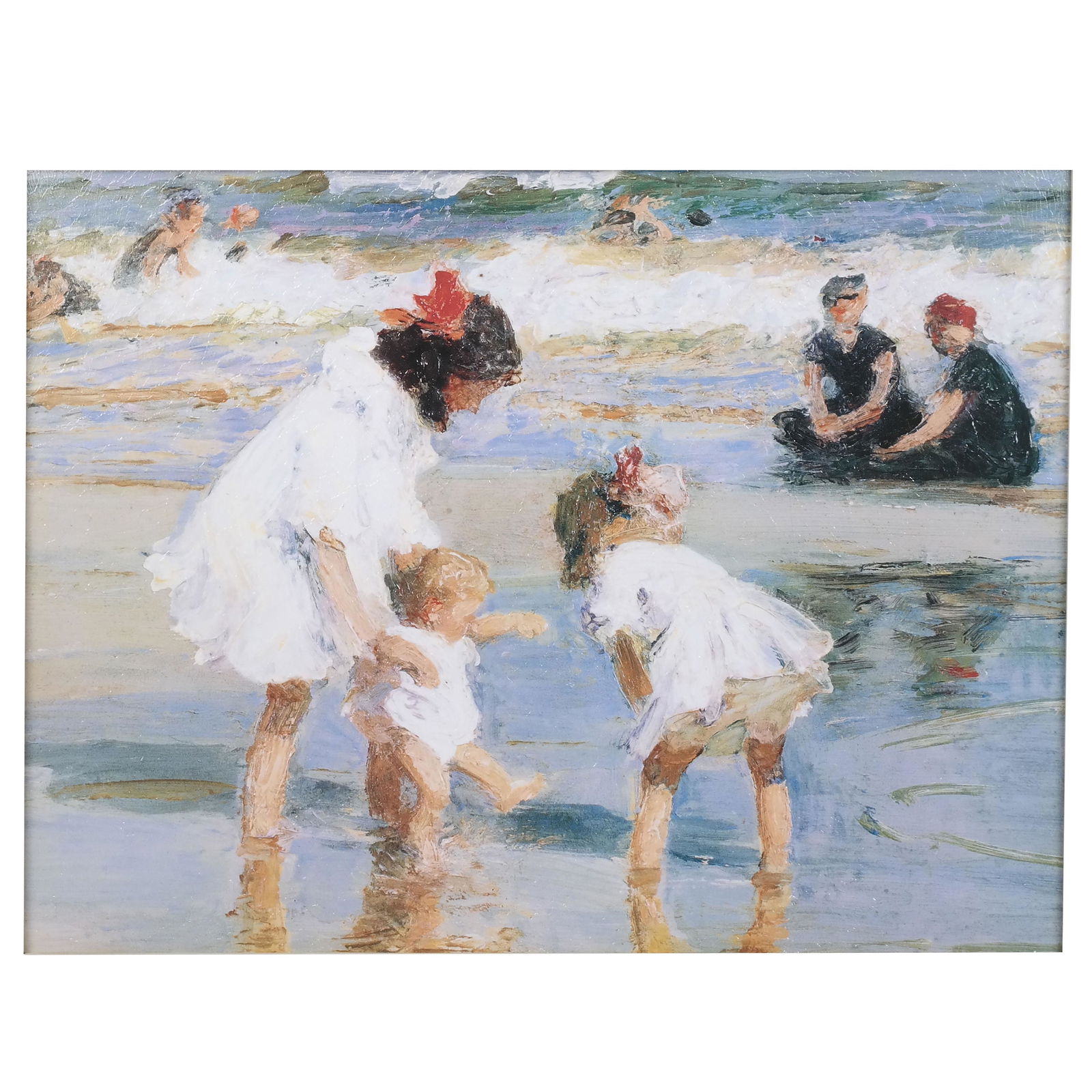 Impressionist-Style Painting of Children at Beach (1 of 5)