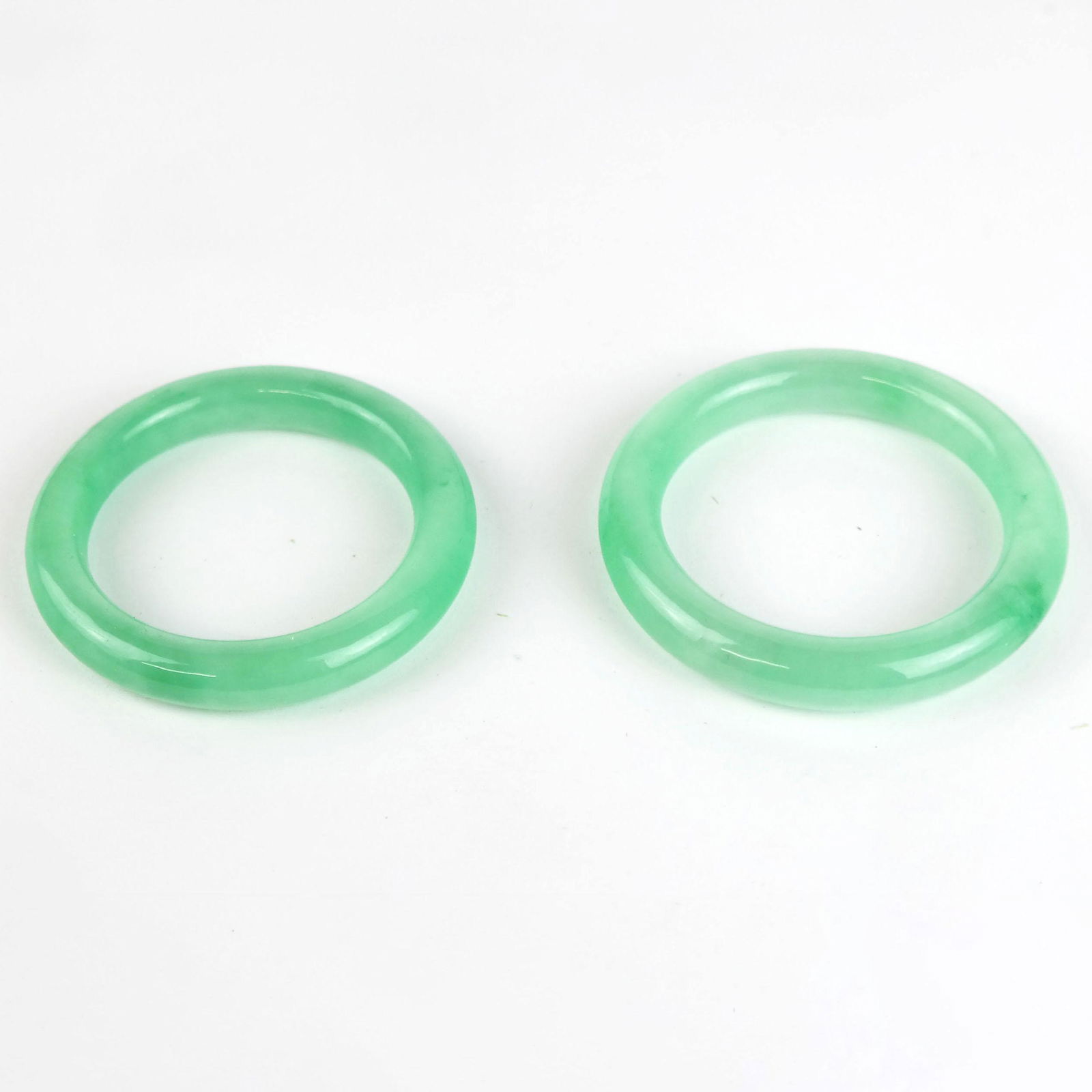 Pair of Chinese Jade Child's Bangle Bracelets (1 of 8)