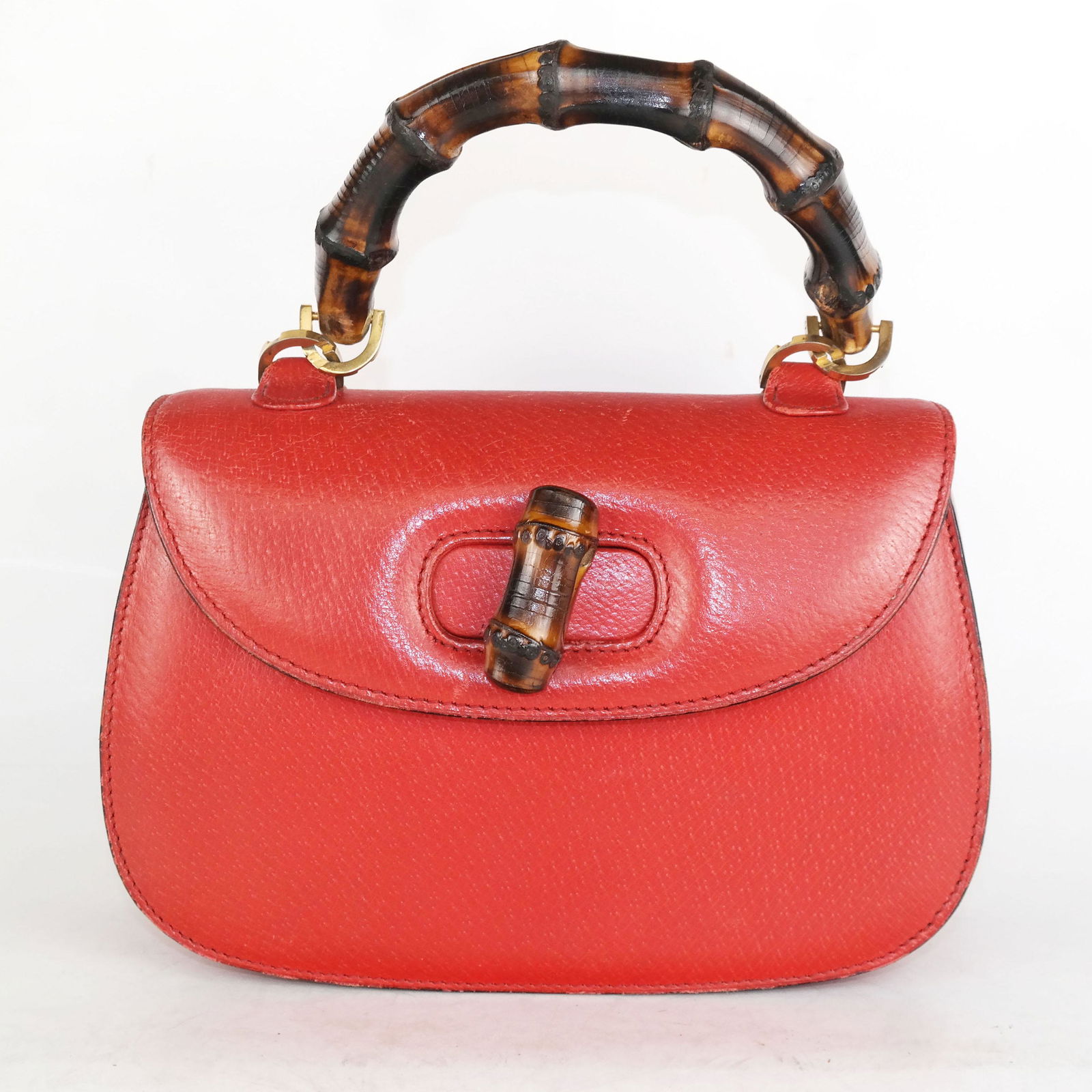 Vintage Gucci Red Leather Ladies Handbag (1 of 7)