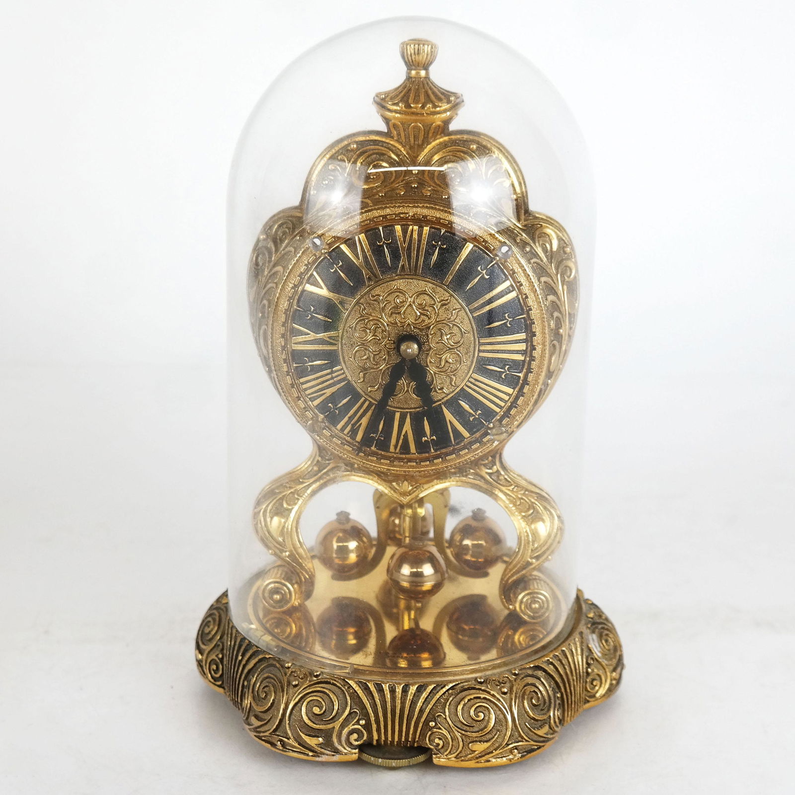 Rococo-Style Gilt Metal Torsion Anniversary Clock (1 of 11)