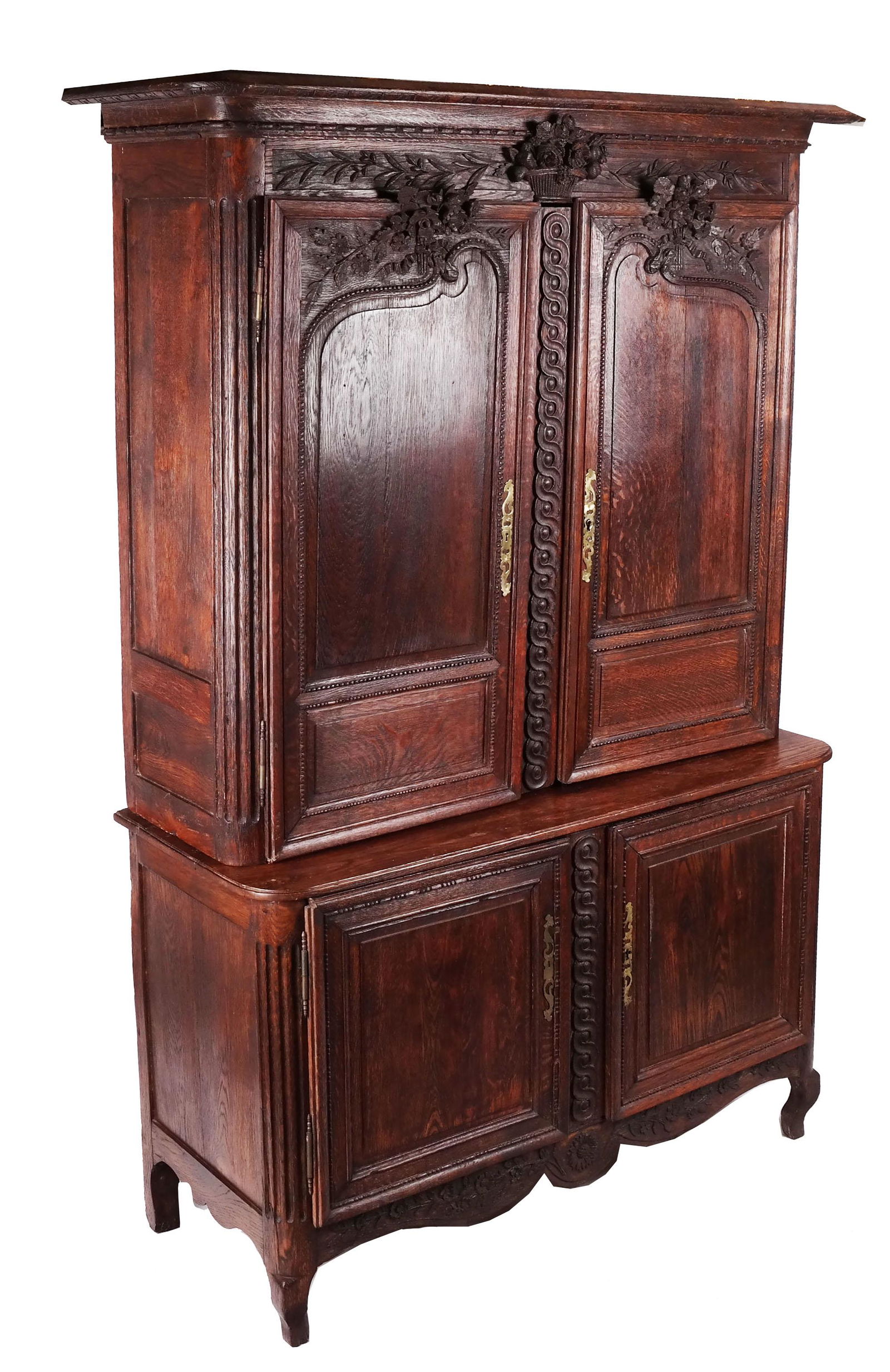 Antique French Louis XV Period Oak Armoire (1 of 11)