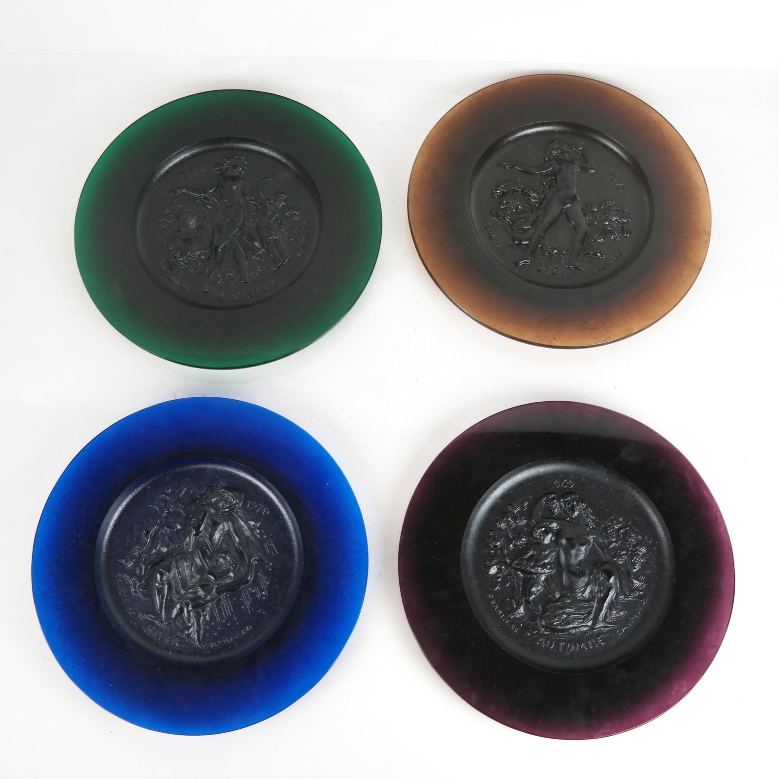 Four Daum France Relief Glass Chargers (1 of 17)