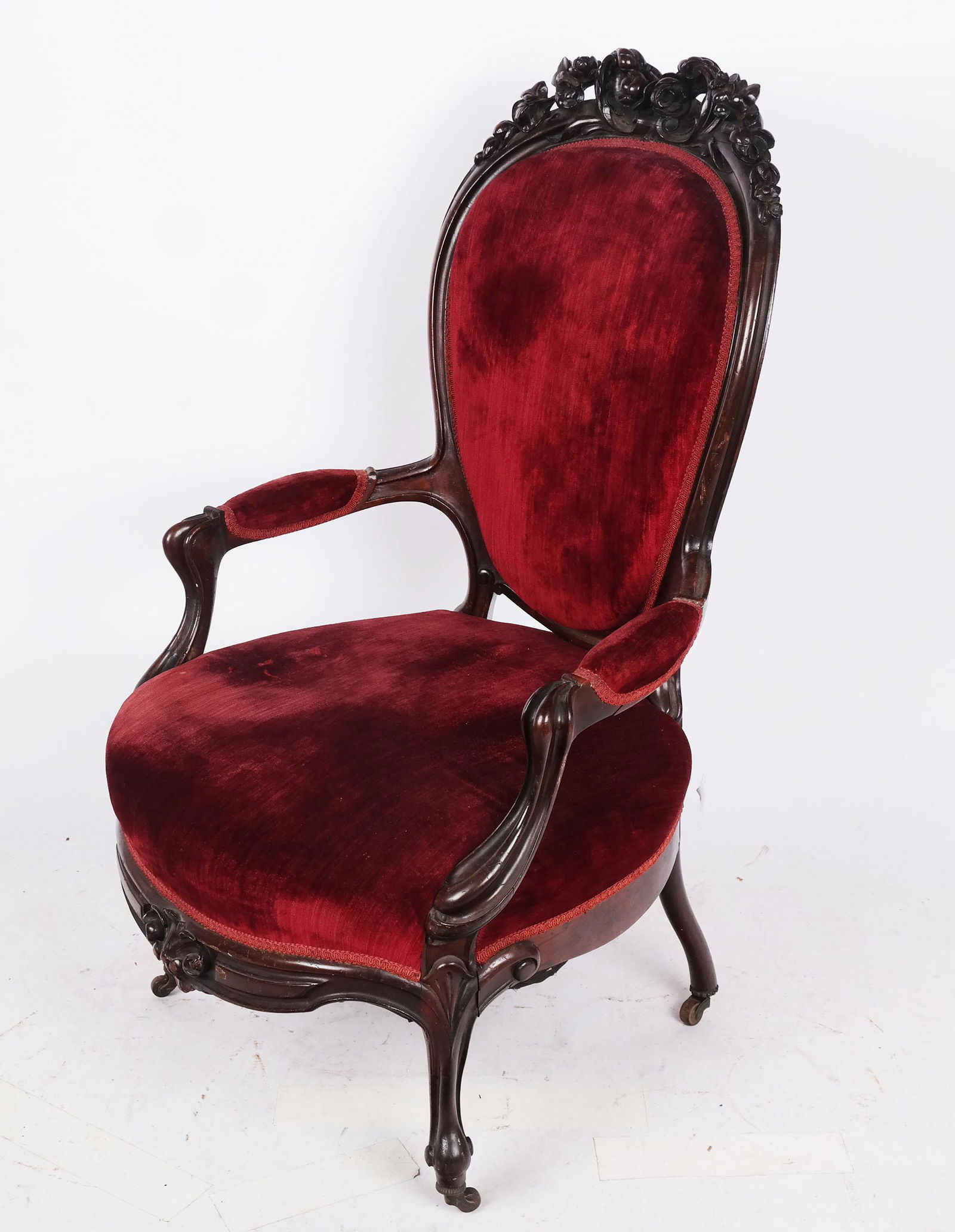 19th C. Victorian Carved Parlor Chair (1 of 7)