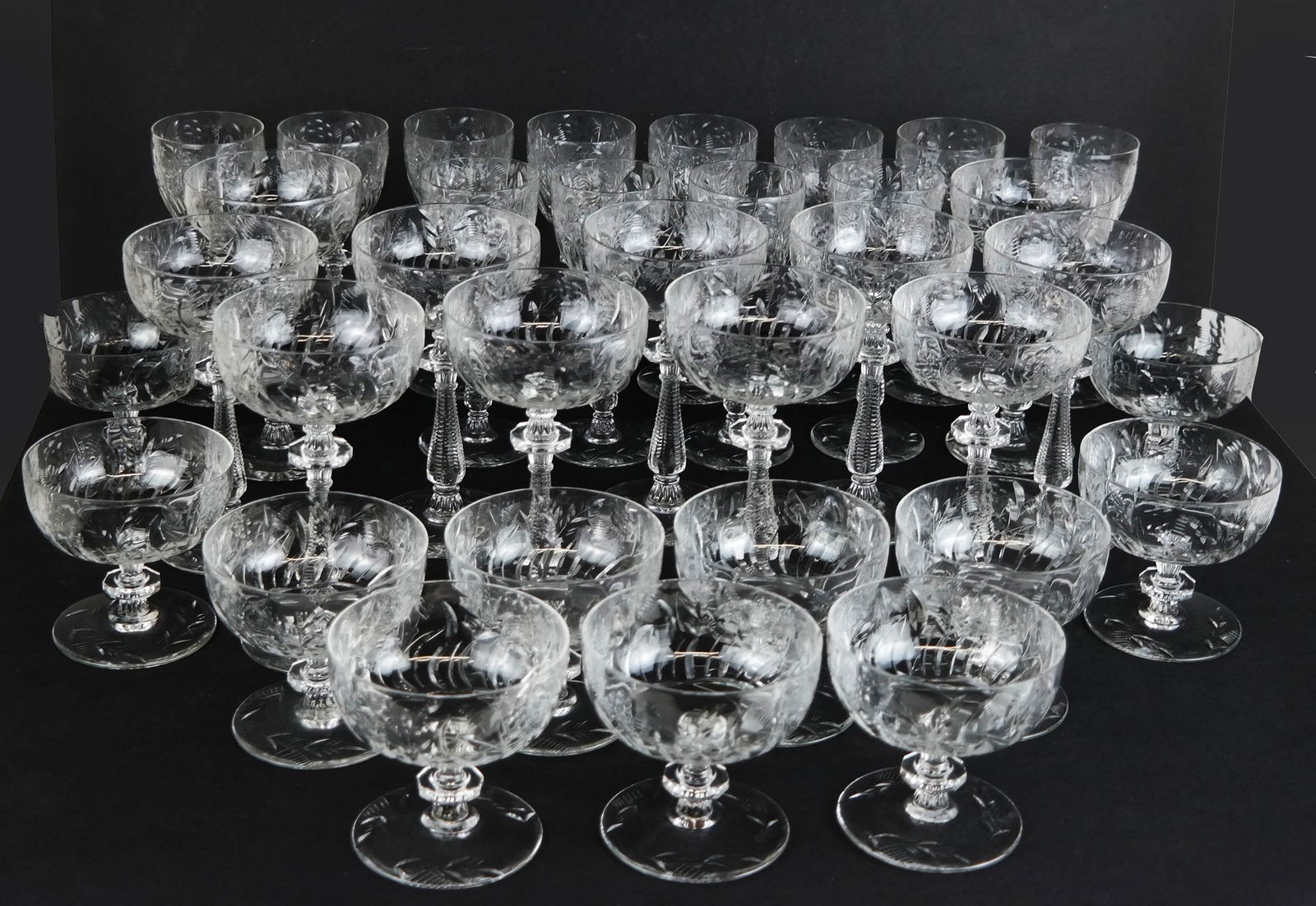 Group of Cut Glass Stemware (34) (1 of 7)