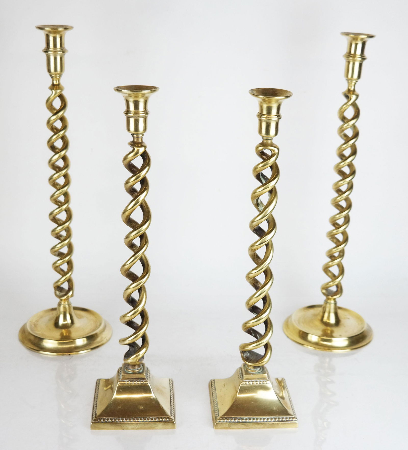 Two Pairs of Baroque-Style Brass Candlesticks (1 of 10)