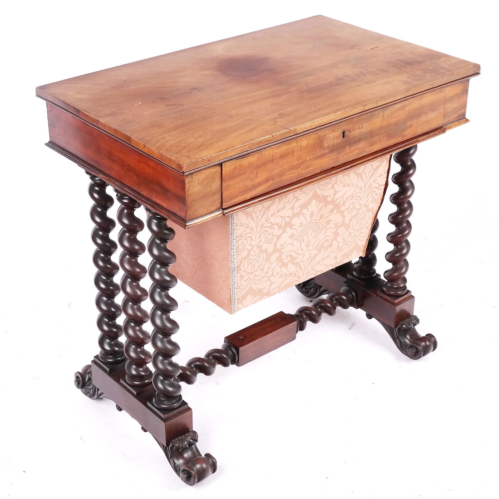 Early Victorian Mahogany & Oak Sewing Table (1 of 9)