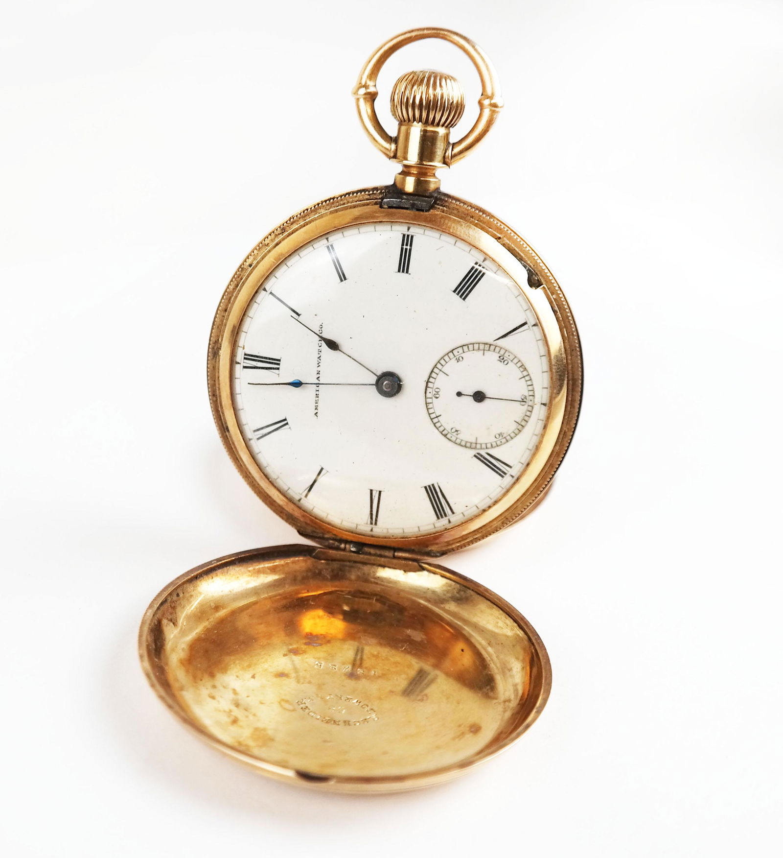 An Antique Yellow Gold Plated Hunter Pocket Watch (1 of 10)
