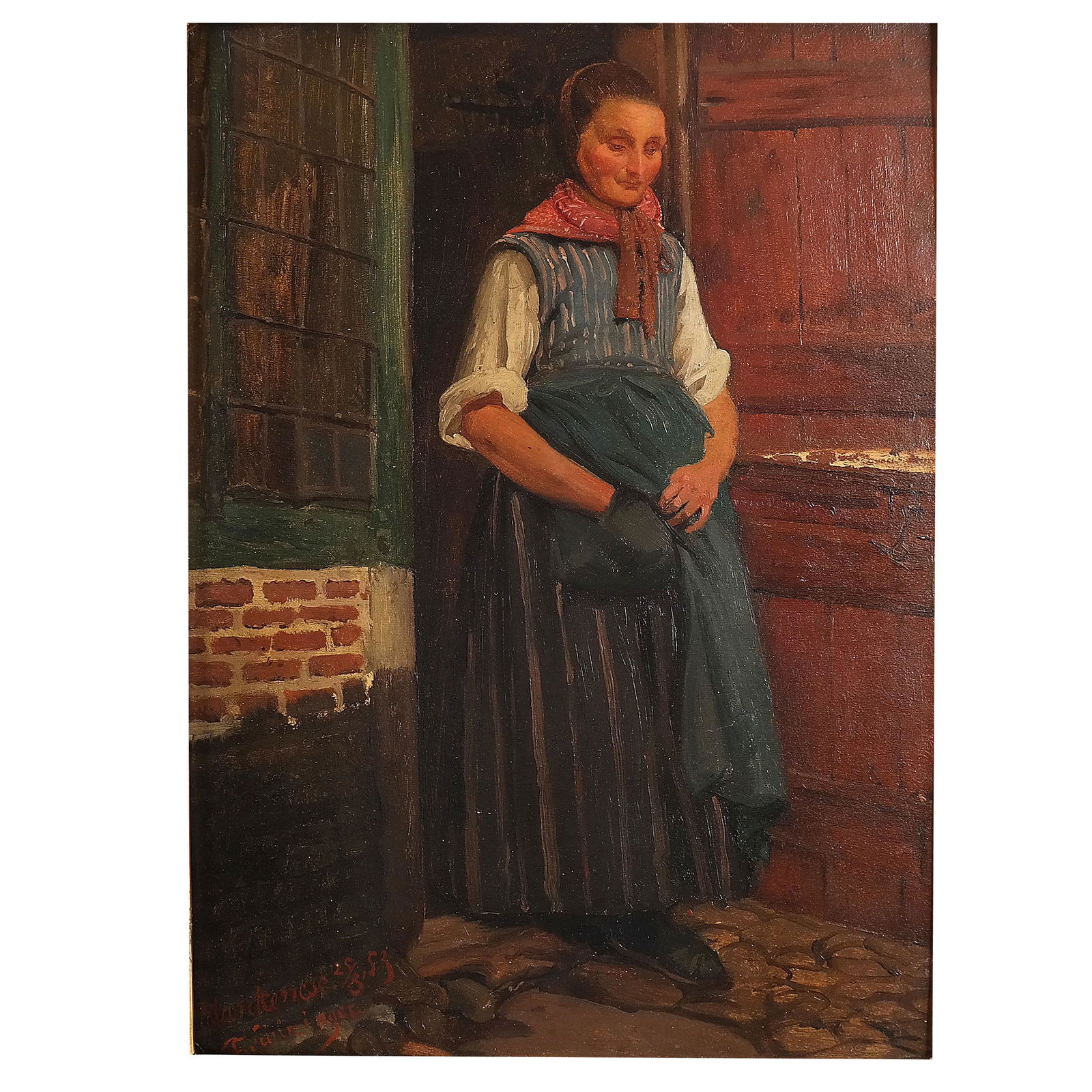 Felix SCHLESINGER: Peasant Woman - Oil on Panel (1 of 12)