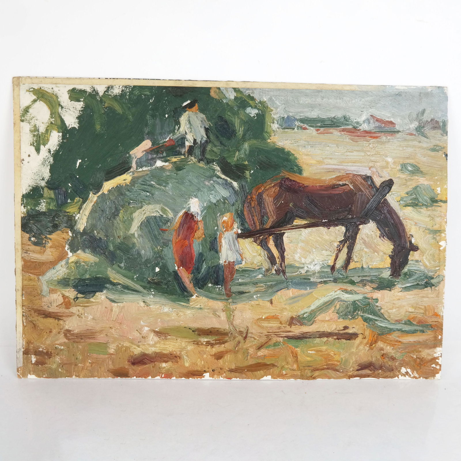 Olkhov V. NIKOLAEVICH: Farm Scene - O/B (1 of 8)