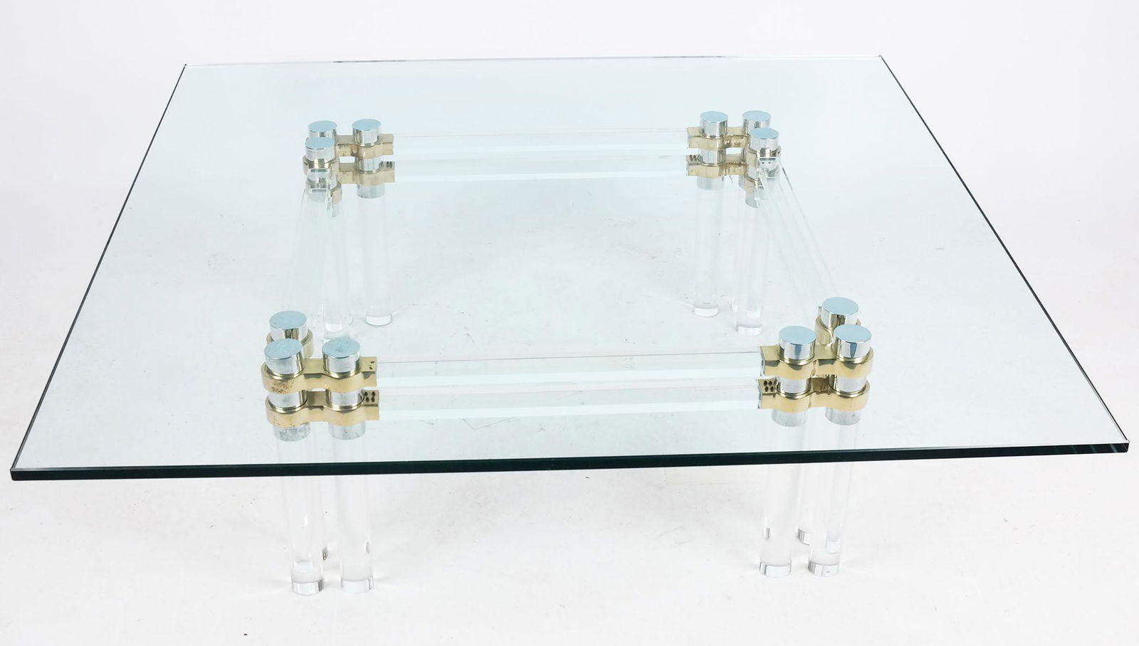Modern Lucite & Metal Coffee Table (1 of 10)