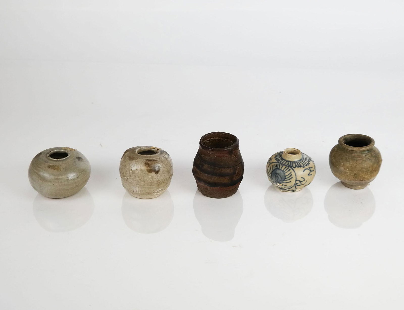 Five Assorted Antique Miniature Asian Vessels (1 of 9)
