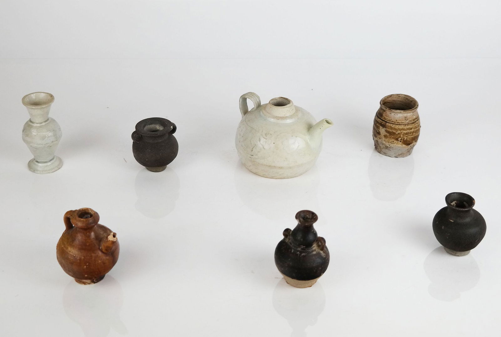 Seven Assorted Antique Miniature Asian Vessels (1 of 8)