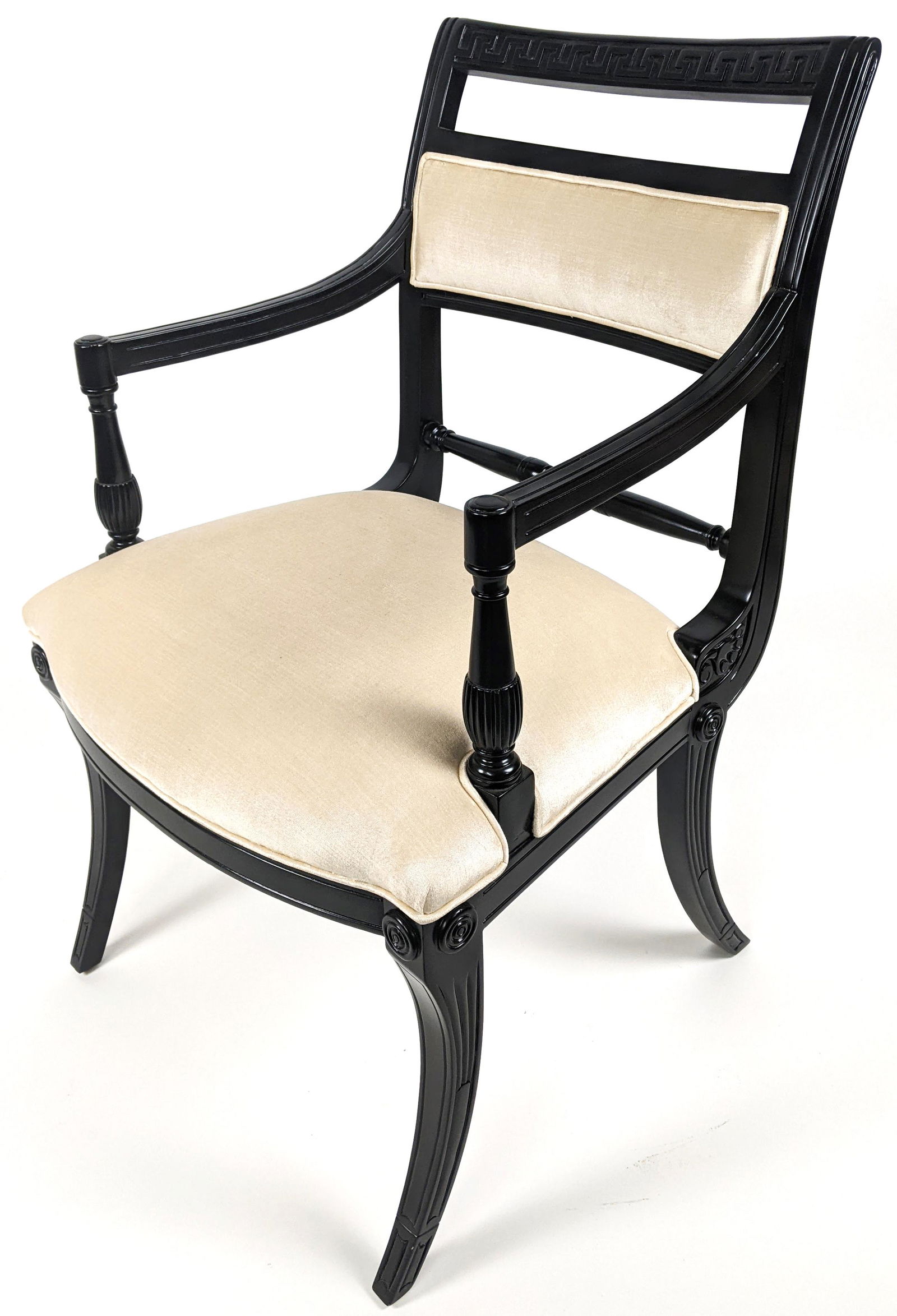 Black Lacquer Regency-Style Arm Chair (1 of 10)