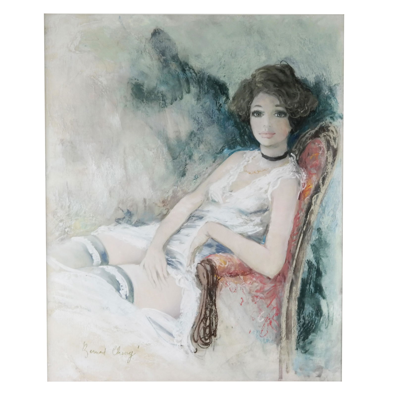 Bernard CHAVOY: Portrait of a Woman - Mixed Media (1 of 9)