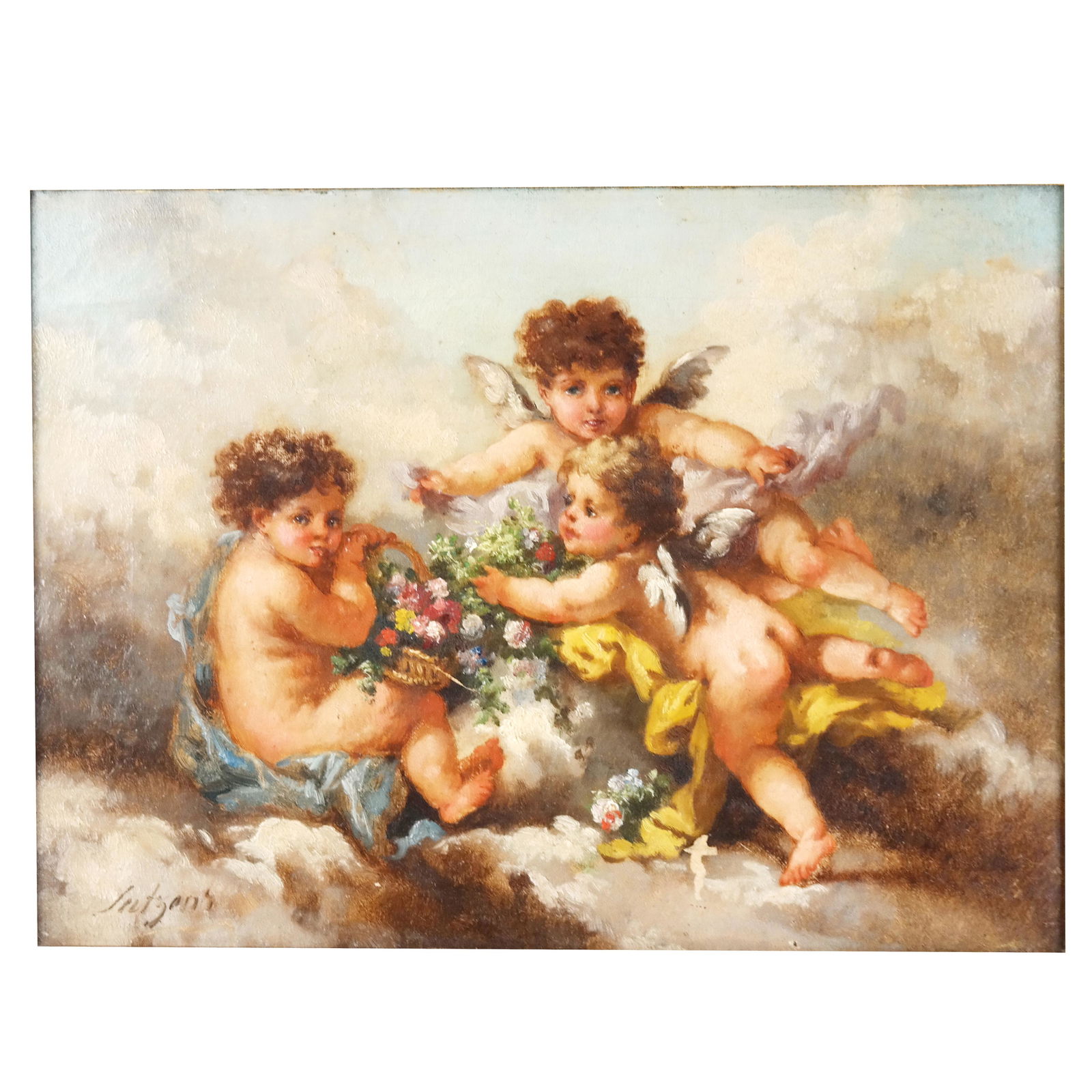 C.A.H. LUTYENS: Playful Cherubs - Oil on Canvas (1 of 9)