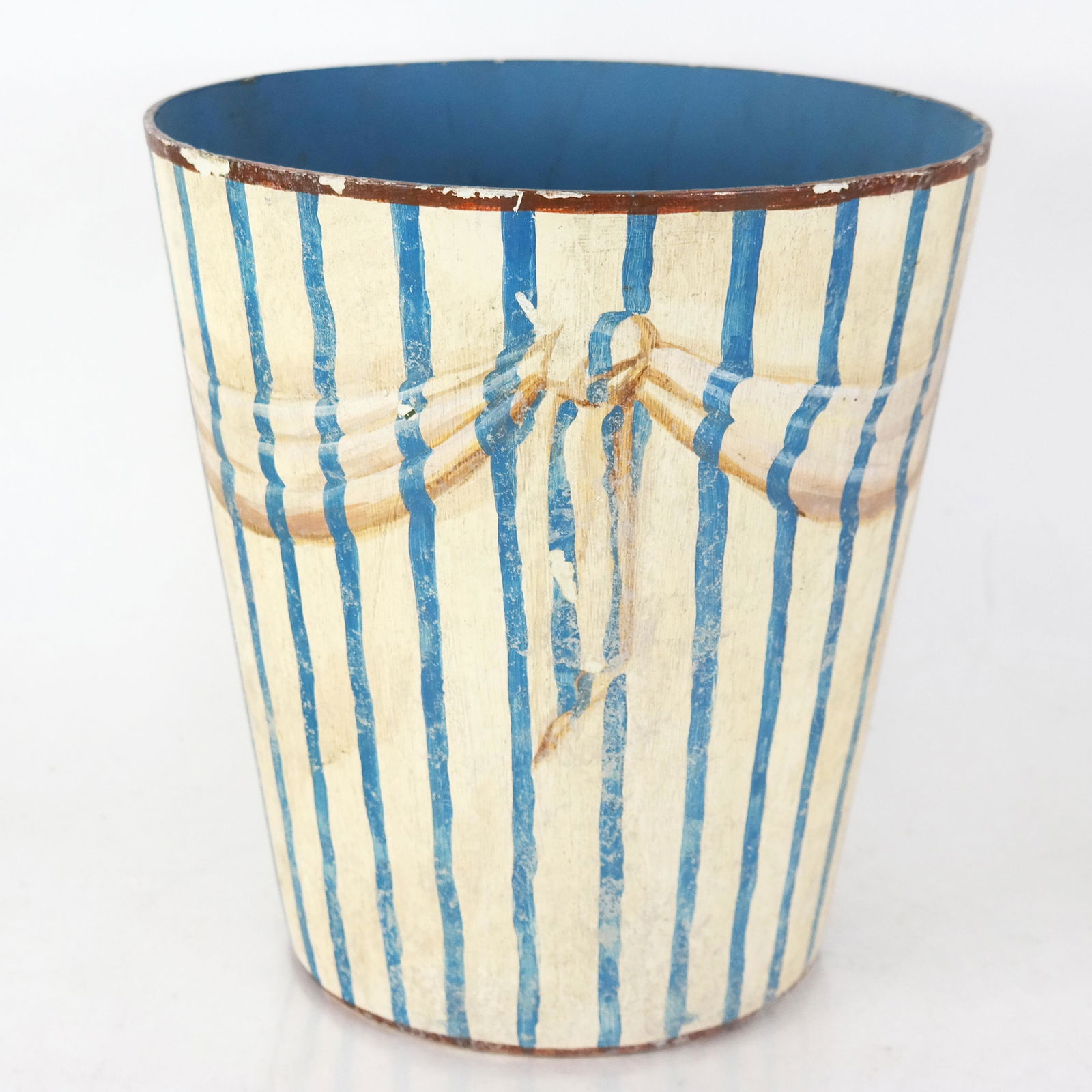 Whimsical Trompe L'Oeil Painted Waste Bin (1 of 5)