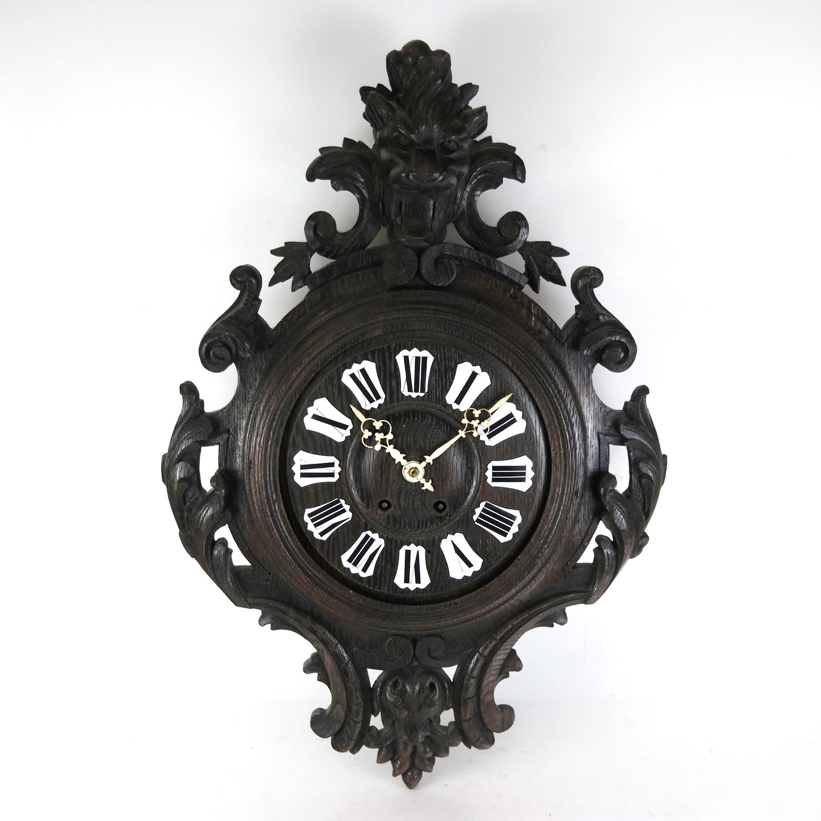 Black Forest-Style Carved Cartel Clock (1 of 13)