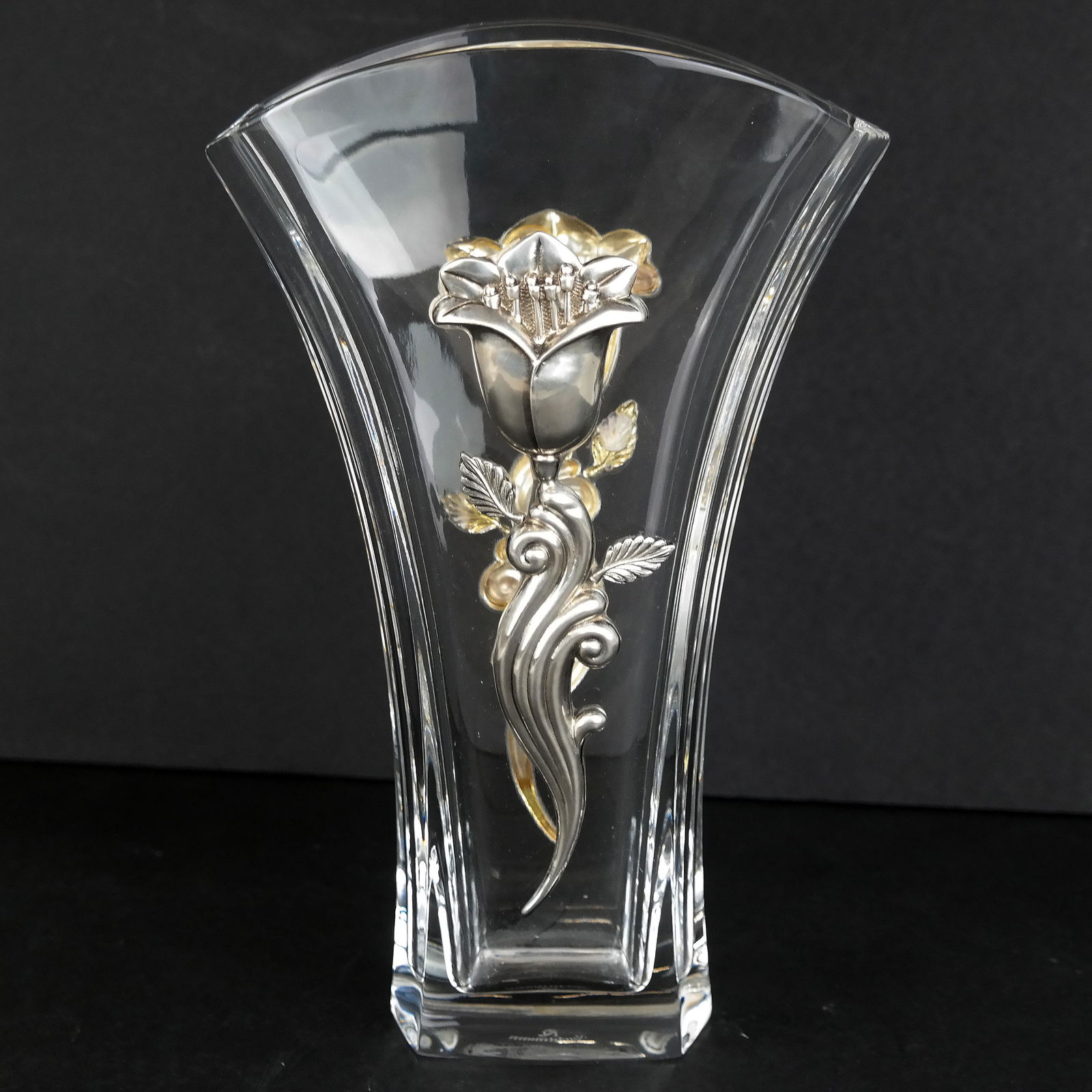 Silver Mounted Crystal Vase by Nachtmann (1 of 9)