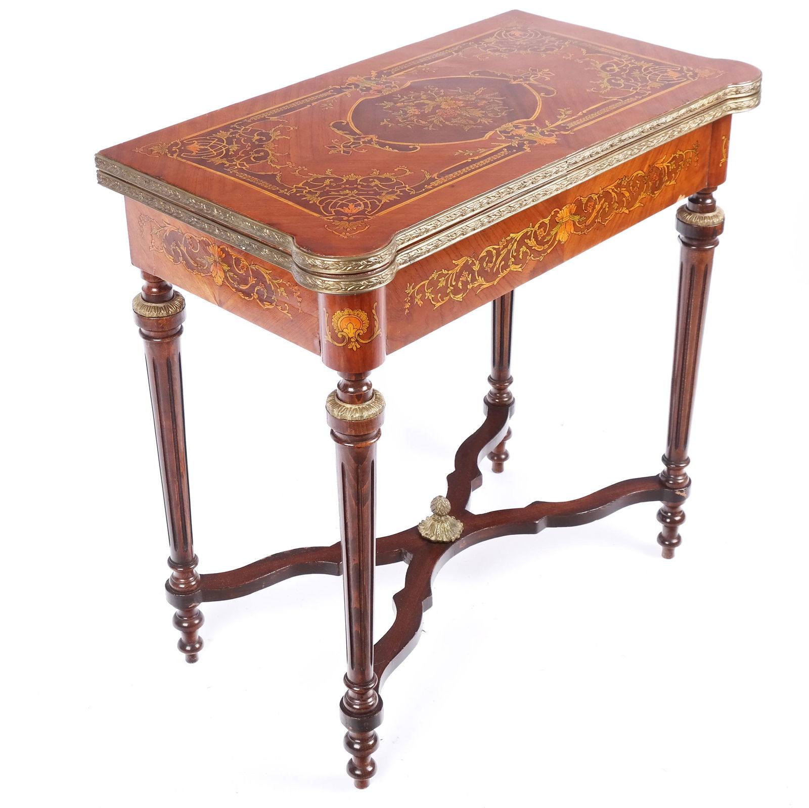 Napoleon III-Style Floral Marquetry Games Table (1 of 10)