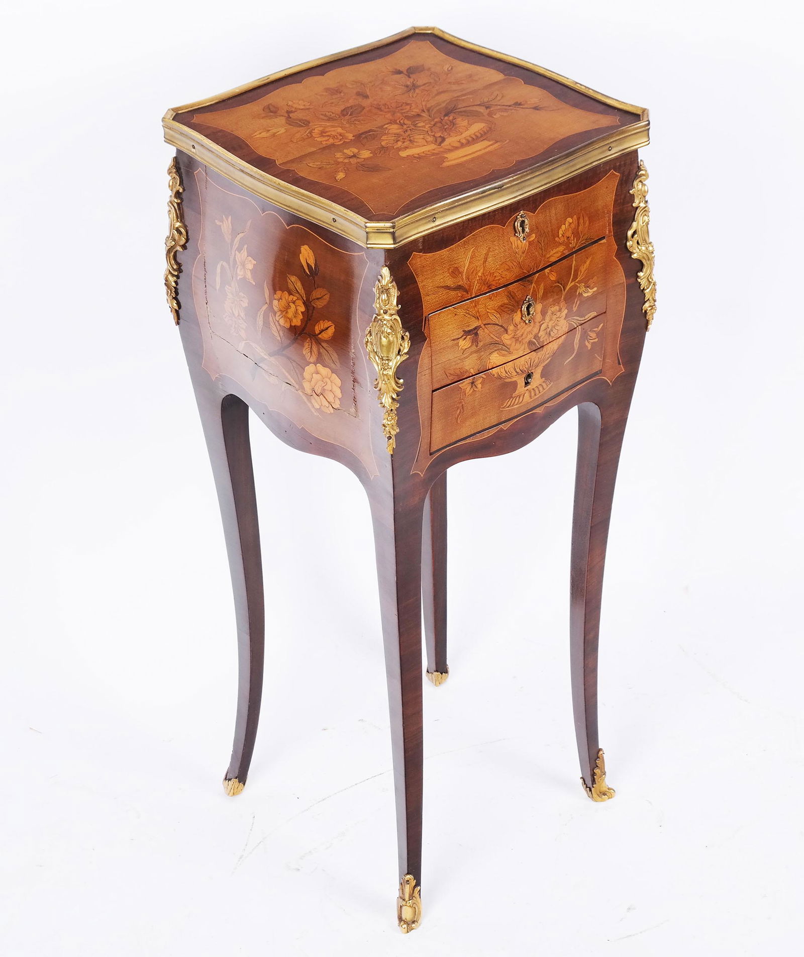 French Rococo-Style Inlaid Poudreuse / Vanity Table (1 of 11)