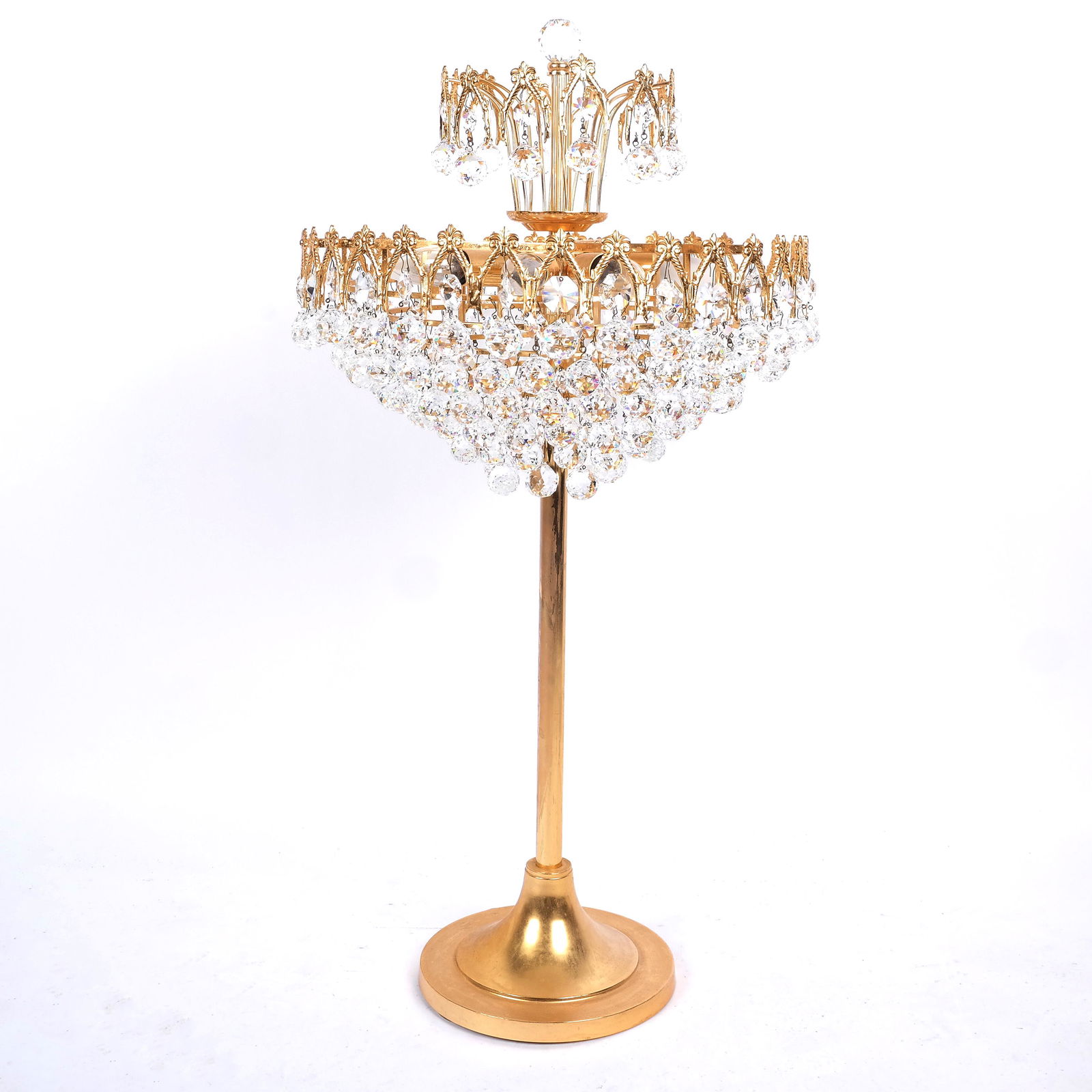 Modern Gilt Metal & Crystal Lamp (1 of 8)