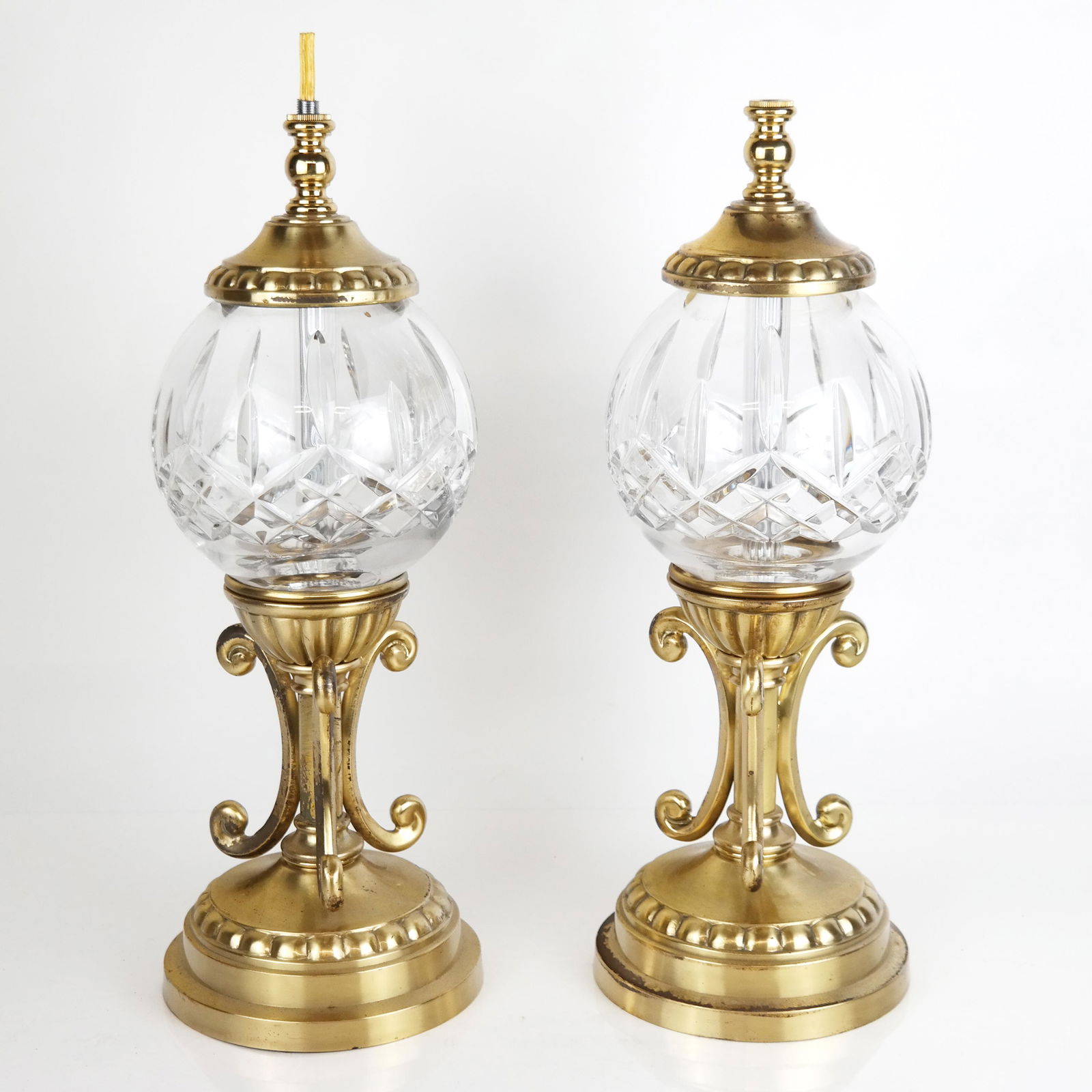 Pair of Gilt Metal & Glass Lamp Bases Dec 03, 2022 Roland NY in NY