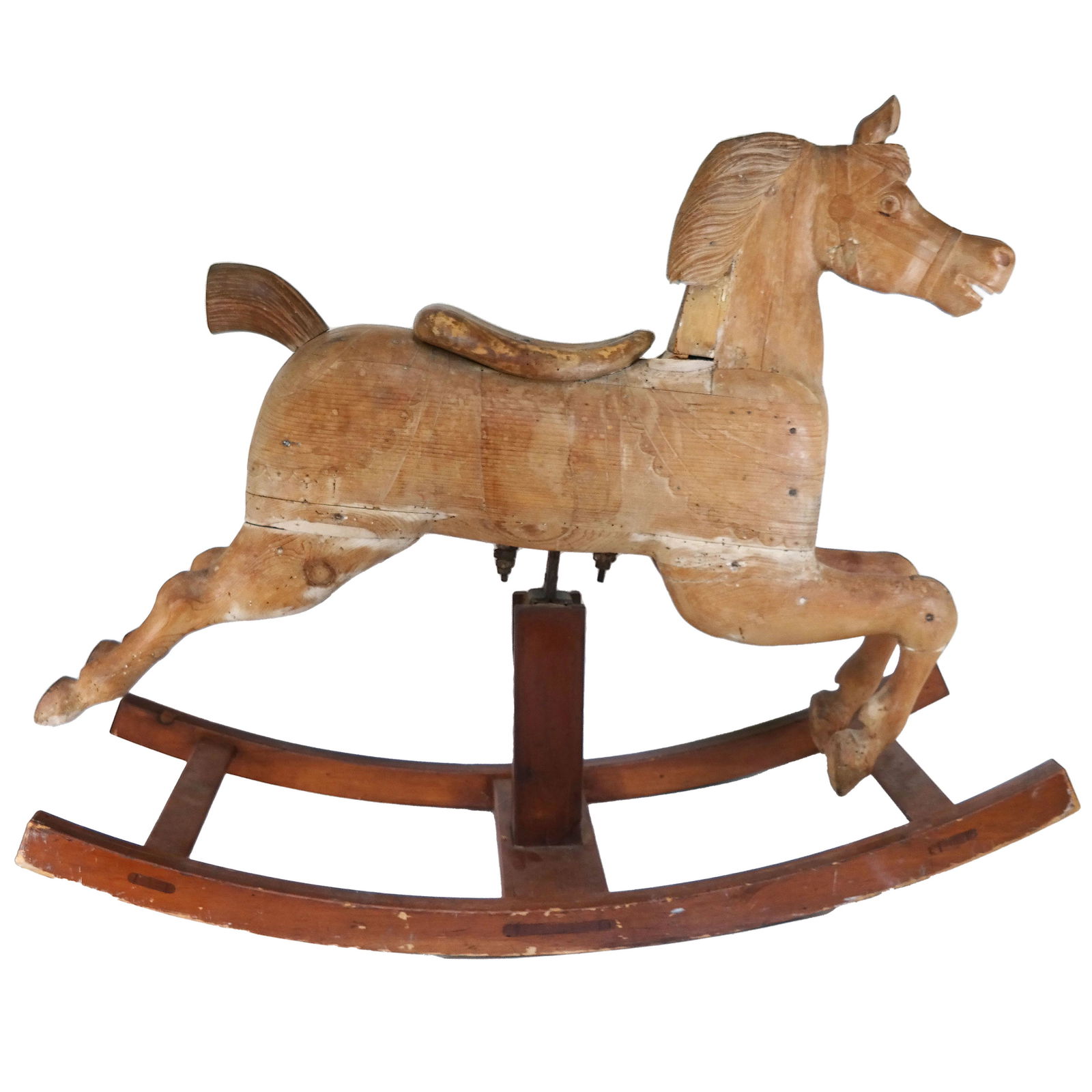 Antique American Carved Pine Rocking Horse (1 of 14)