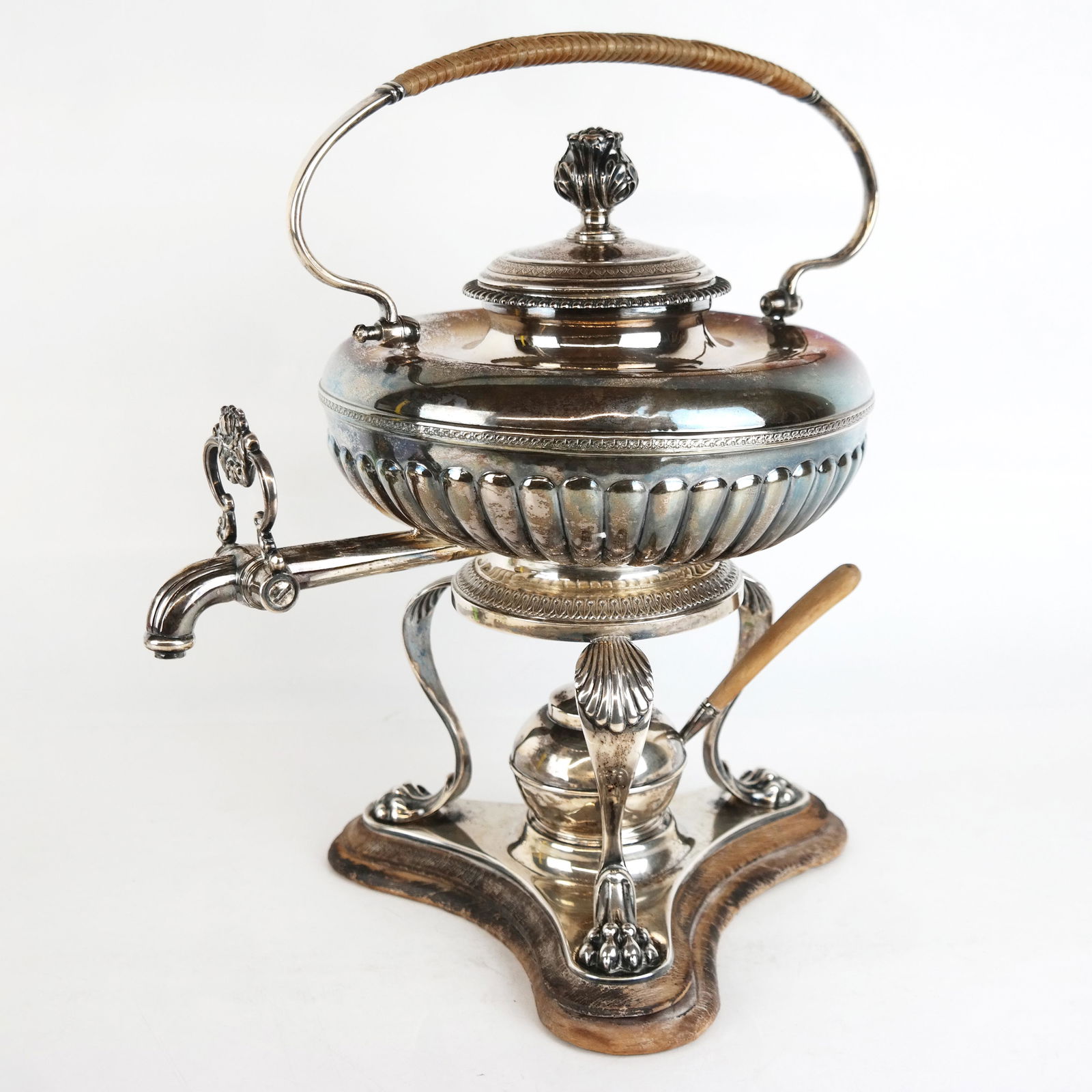 .800 Silver Hot Water Kettle on a Stand (1 of 9)