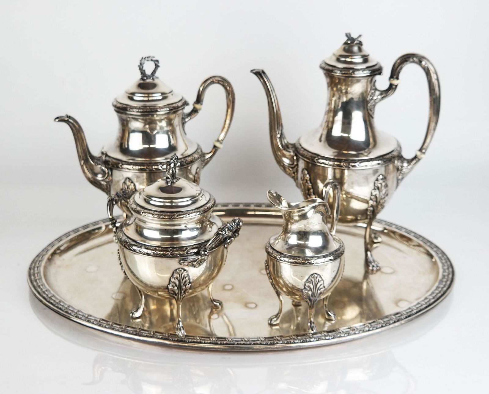 Five-Piece German .800 Silver Tea & Coffee Service (1 of 13)
