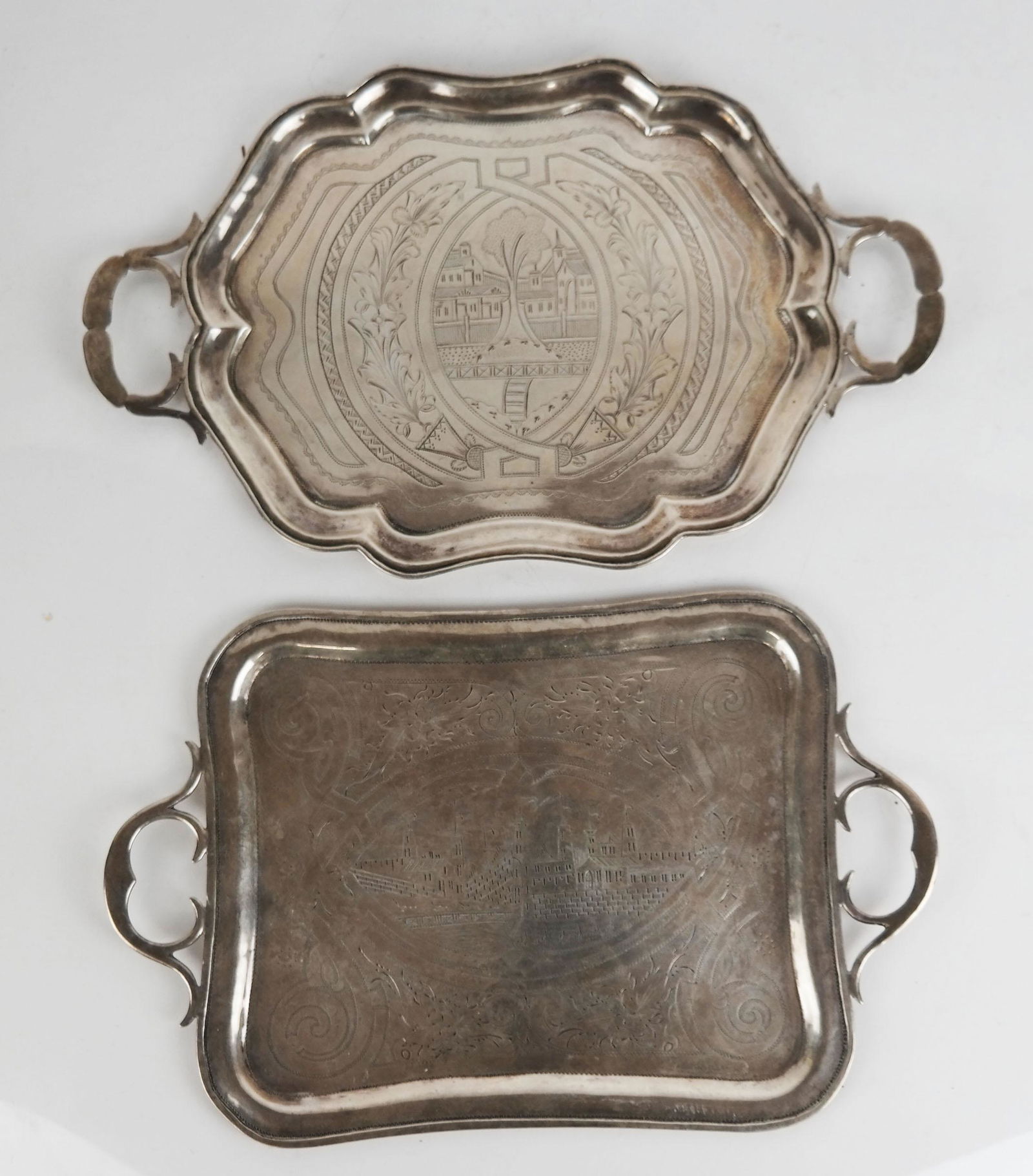 Two Russian Silver Small Trays (1 of 6)