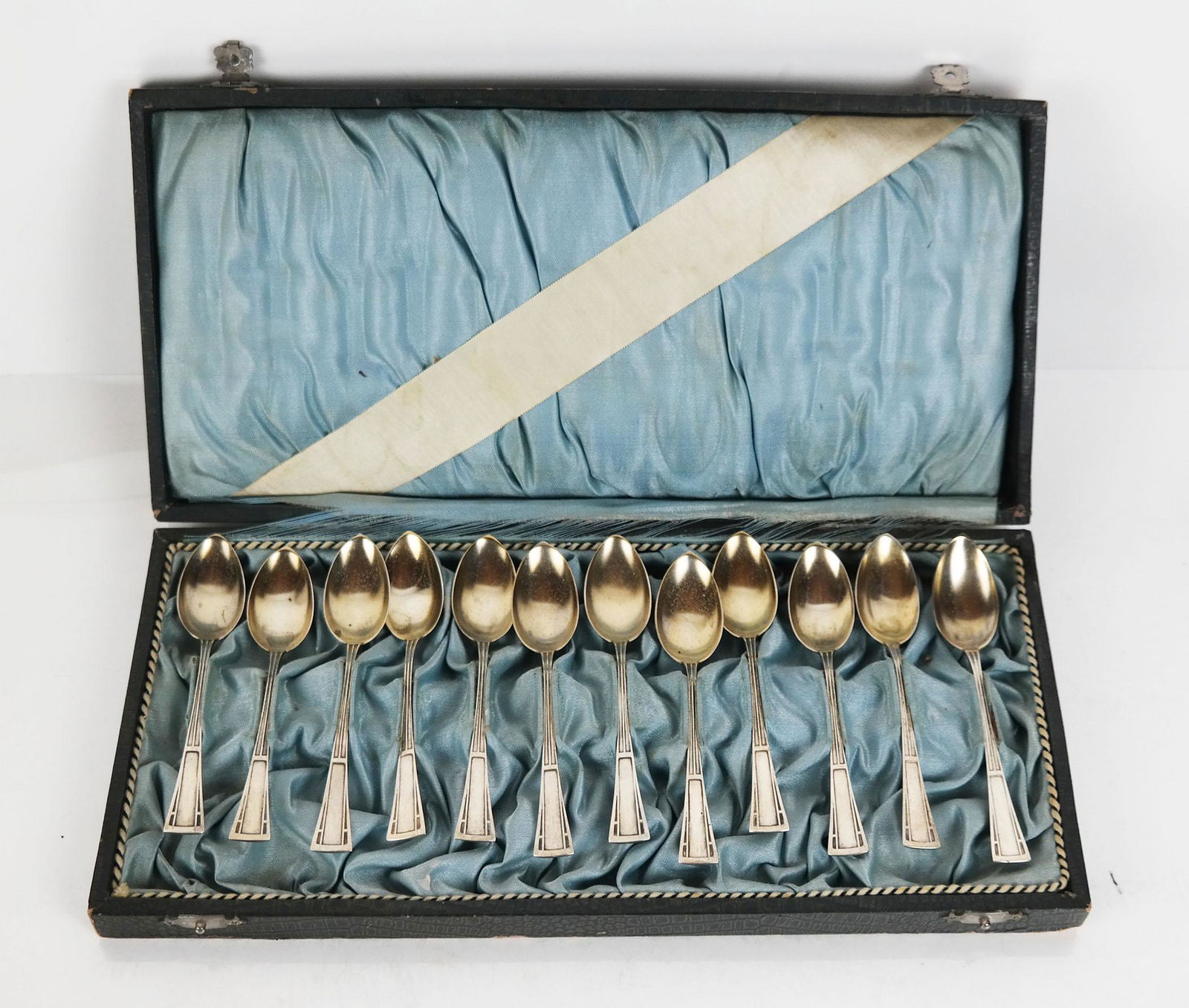 Set of Twelve Austrian Silver Teaspoons in a Box (1 of 7)