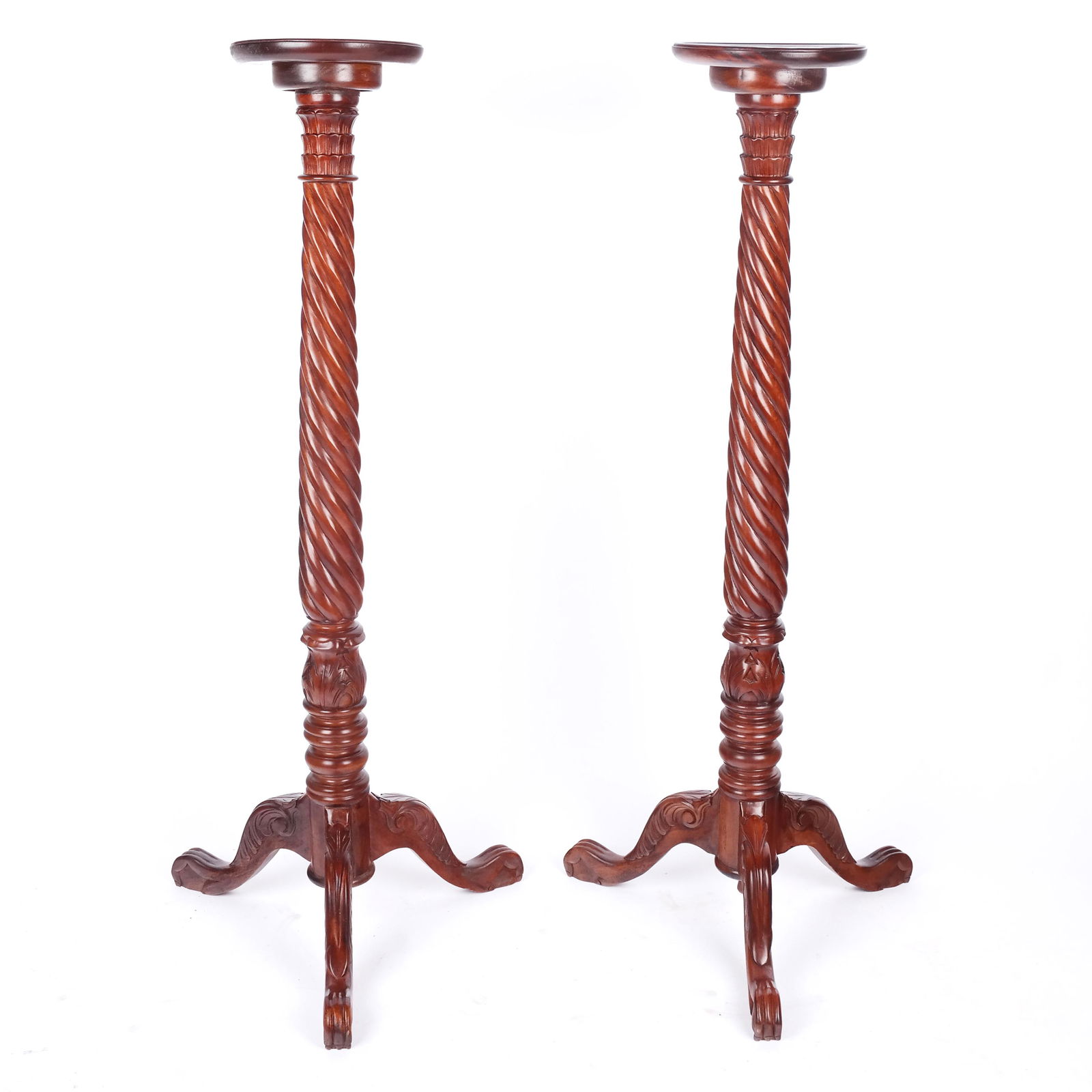 Pair of Georgian-Style Carved Mahogany Stands (1 of 8)