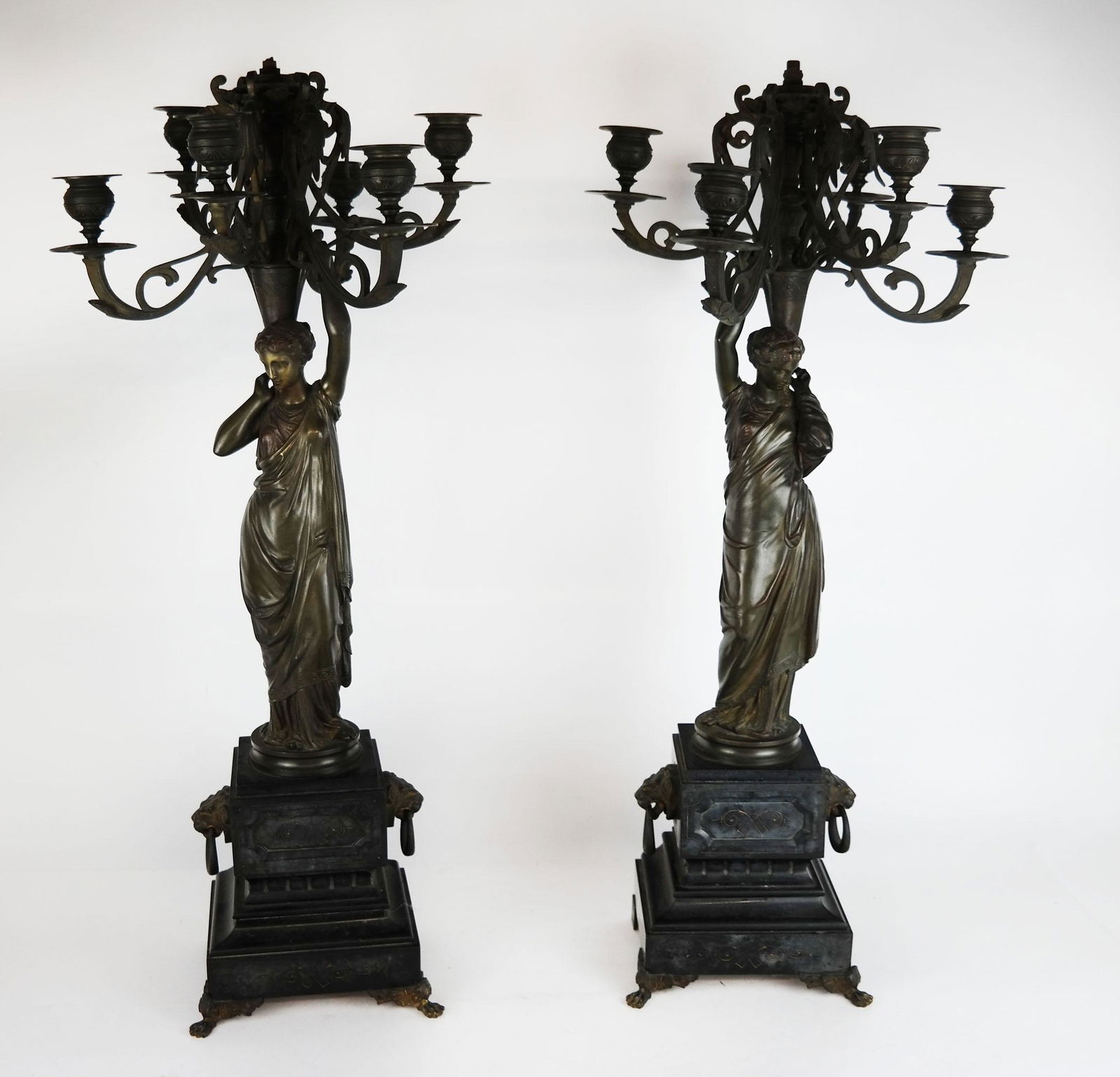 Pair of Classical Revival Bronze Candelabra (1 of 9)