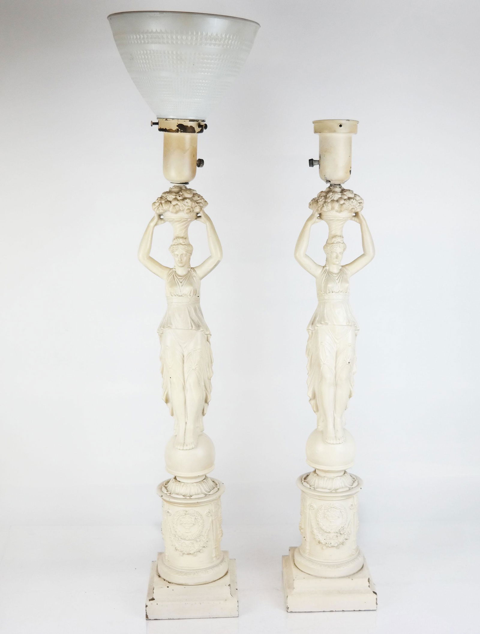 Pair of Neoclassical-Style Painted Lamps (1 of 10)