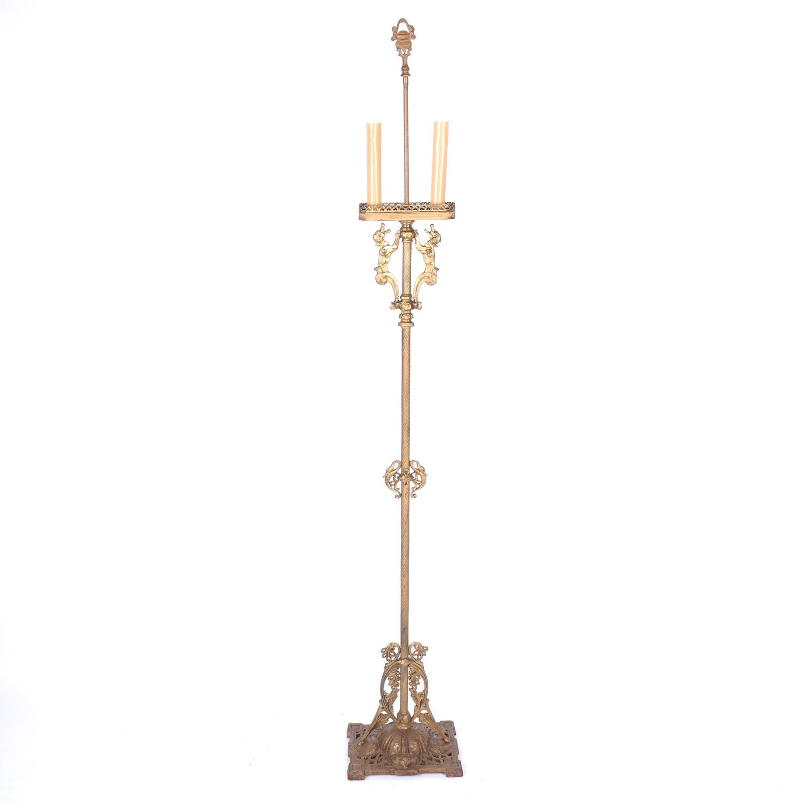 Art Deco Gilt Metal Floor Lamp (1 of 9)