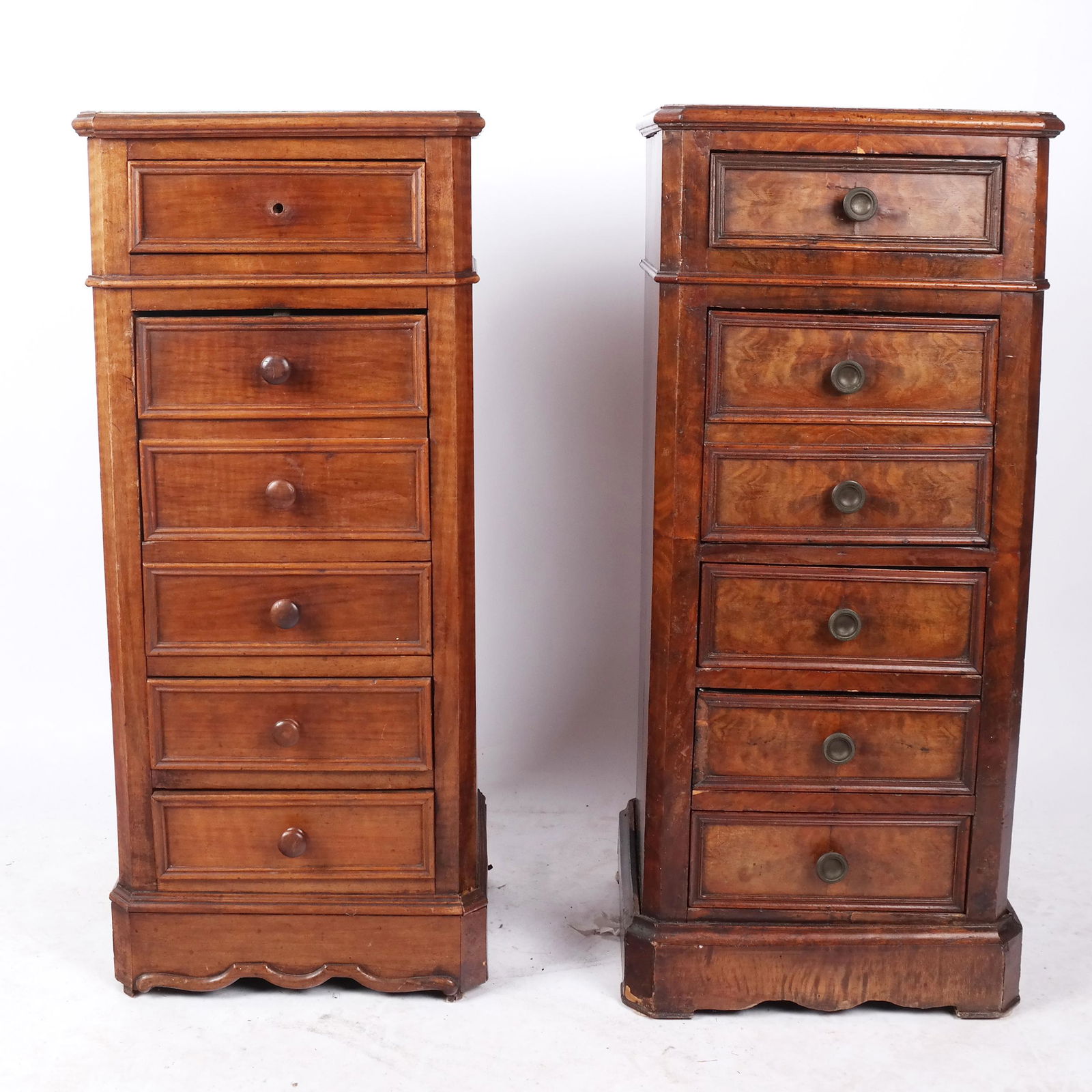 Matched Pair of Walnut & Marble Stands (1 of 10)