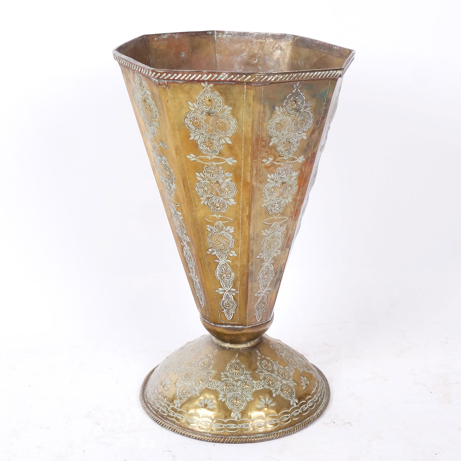 Hammered Brass Umbrella Stand (1 of 5)